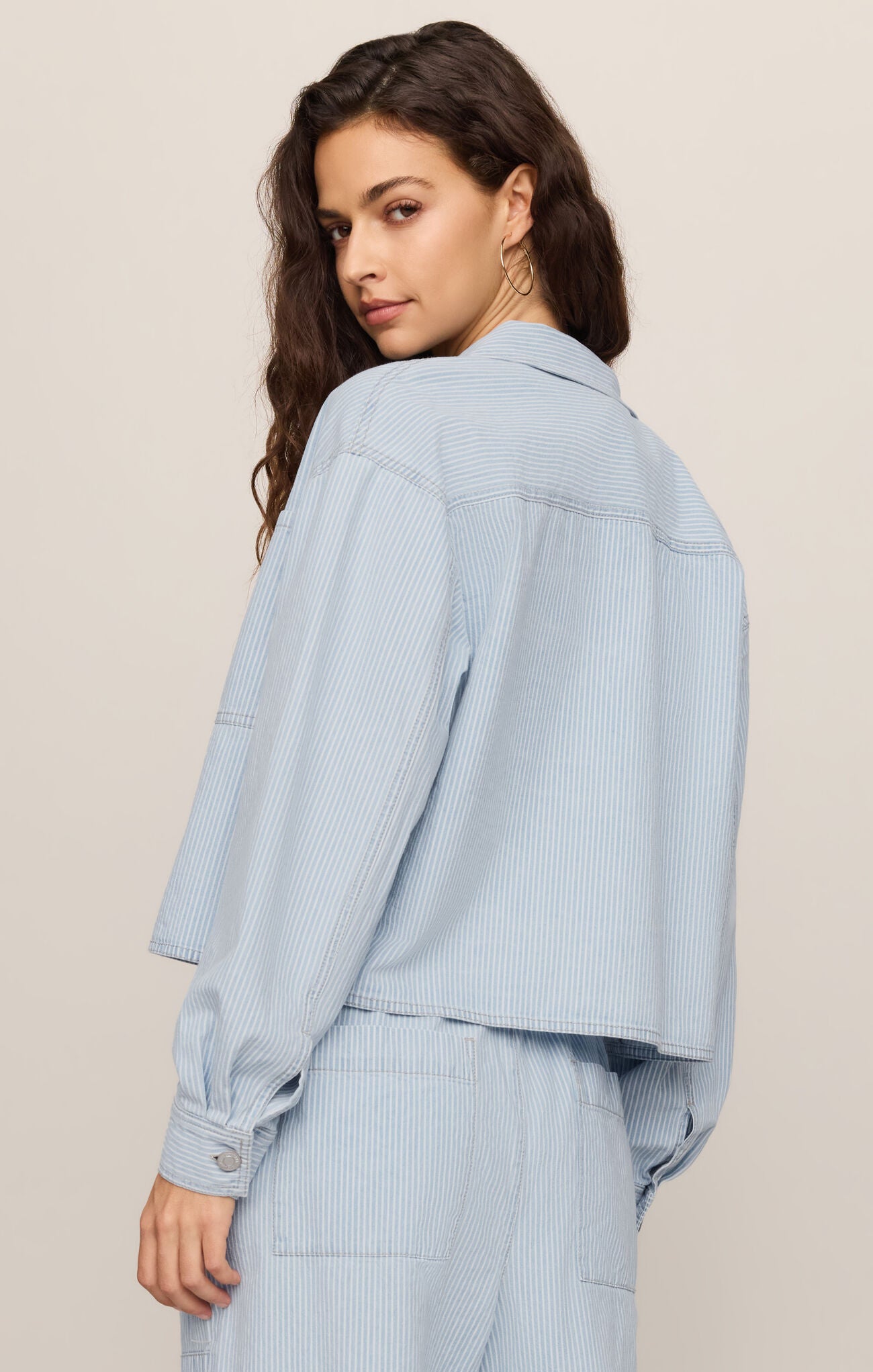 Z Supply Erin Railroad Jacket – Striped Denim Utility Jacket