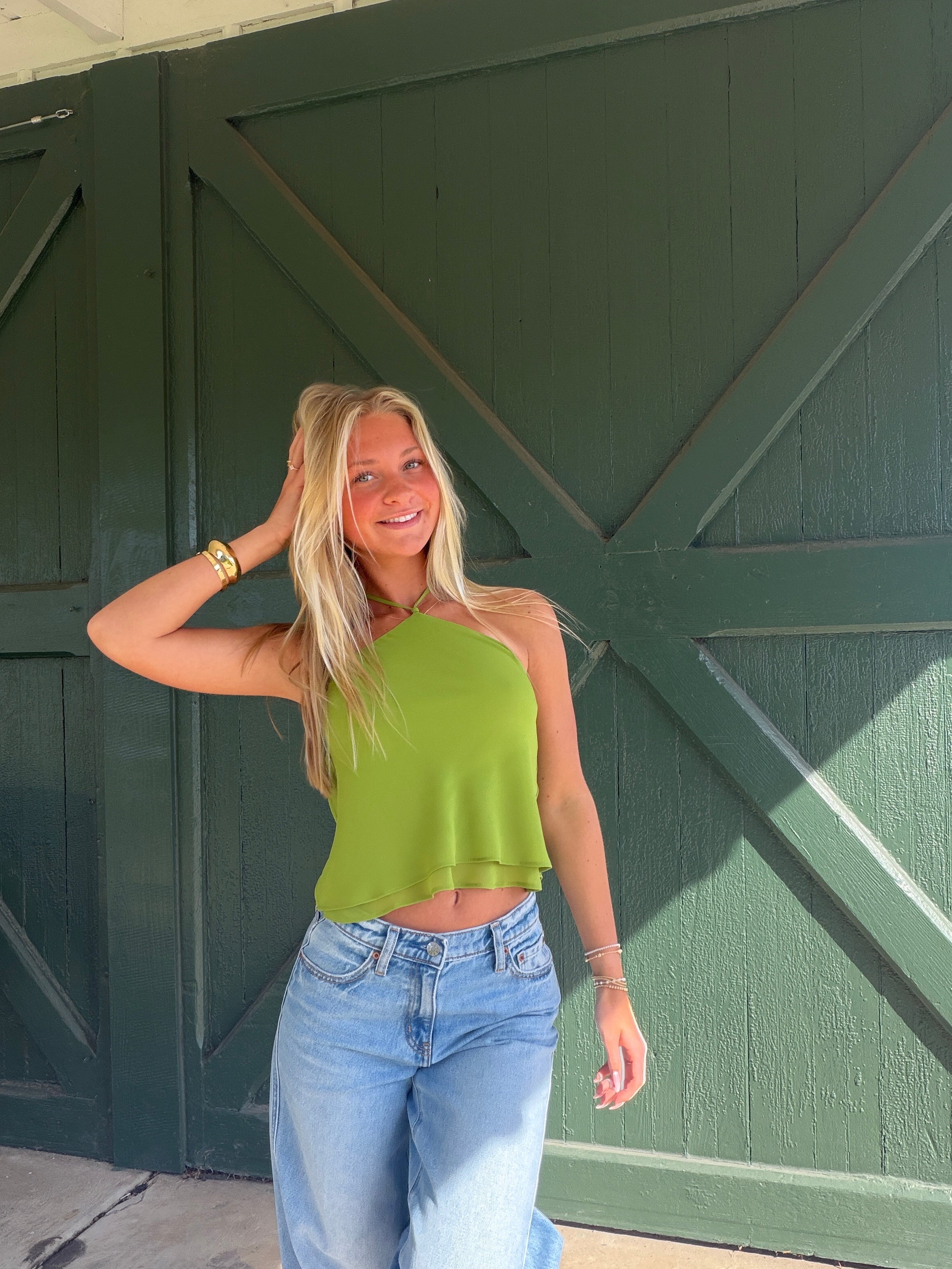 NIA Selva Halter Top – Matcha