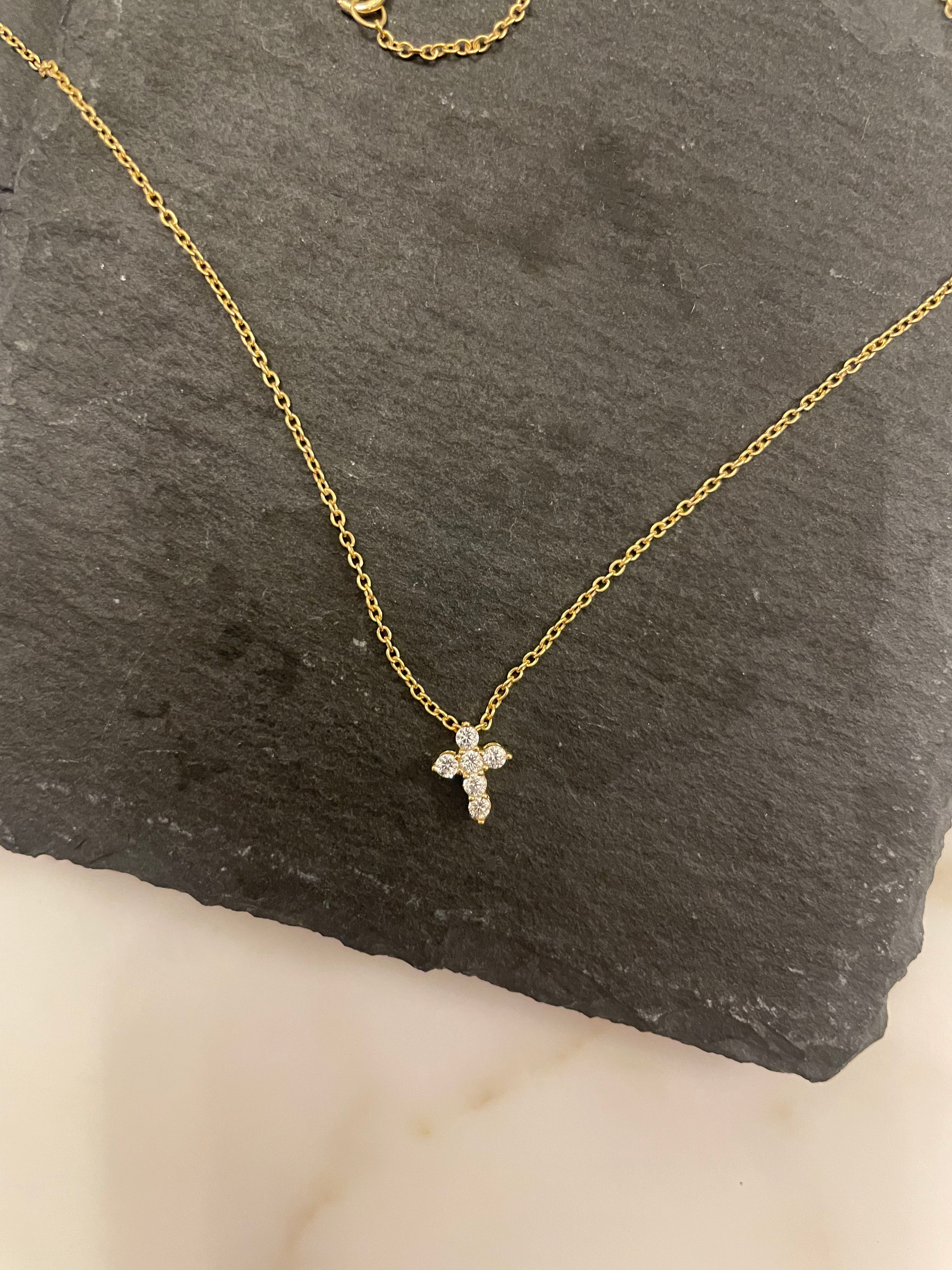 Annie Mini Cross CZ Pendant