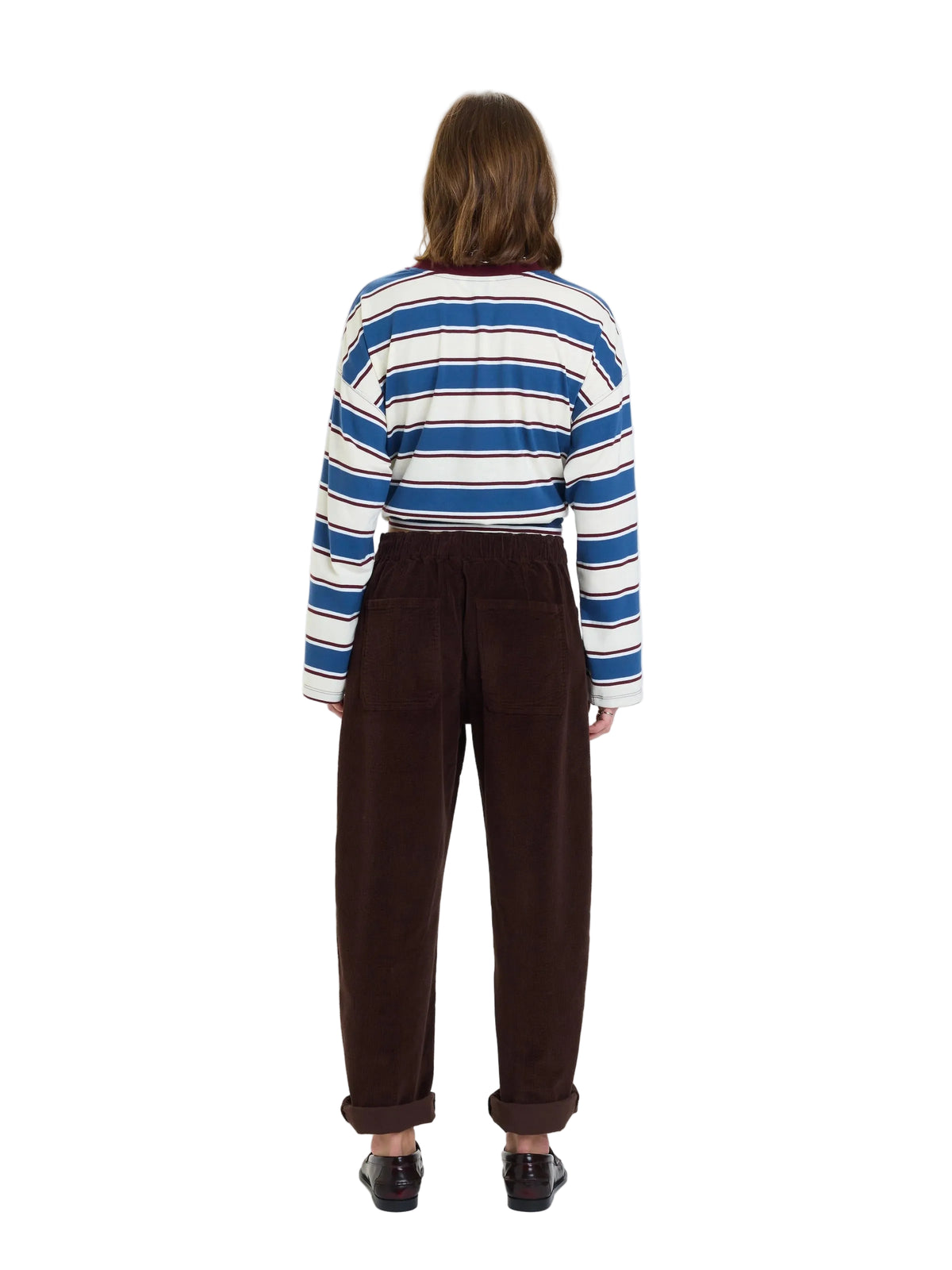 DAZE VILLA PANT DRAWSTRING BARREL PANT IN CHOCOLATE