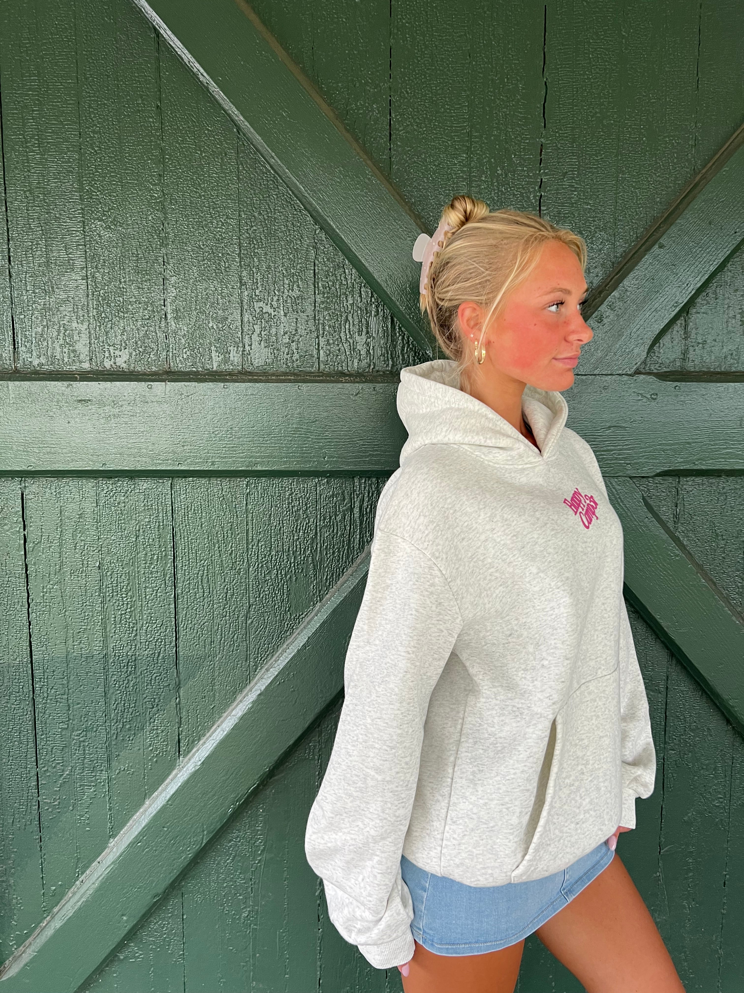 Happy Camp3r PUFF Core Hoodie – Oatmeal Heather Gray