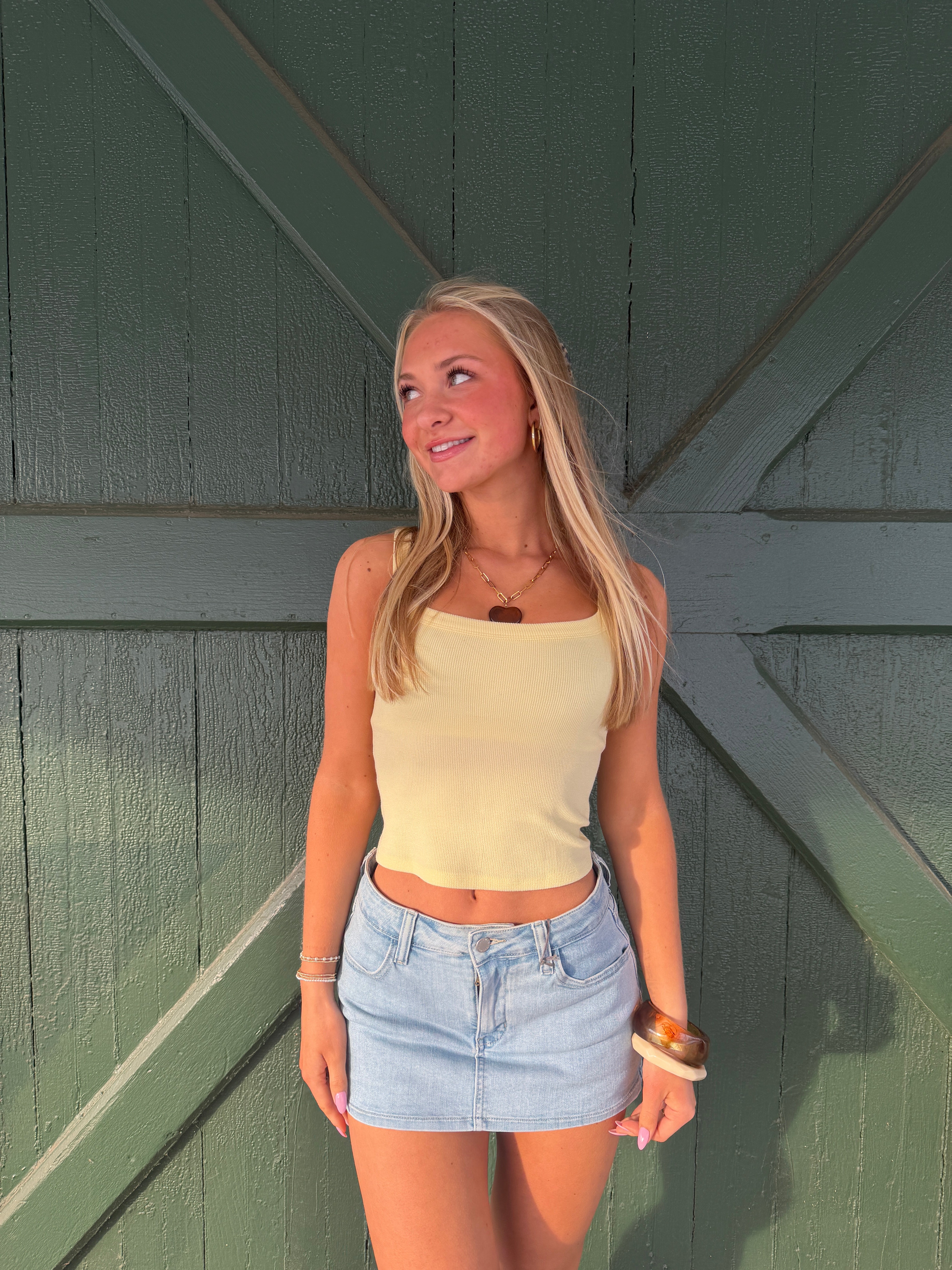 The Classic Denim Skort – Light WashJean Skort with Built-In Shorts