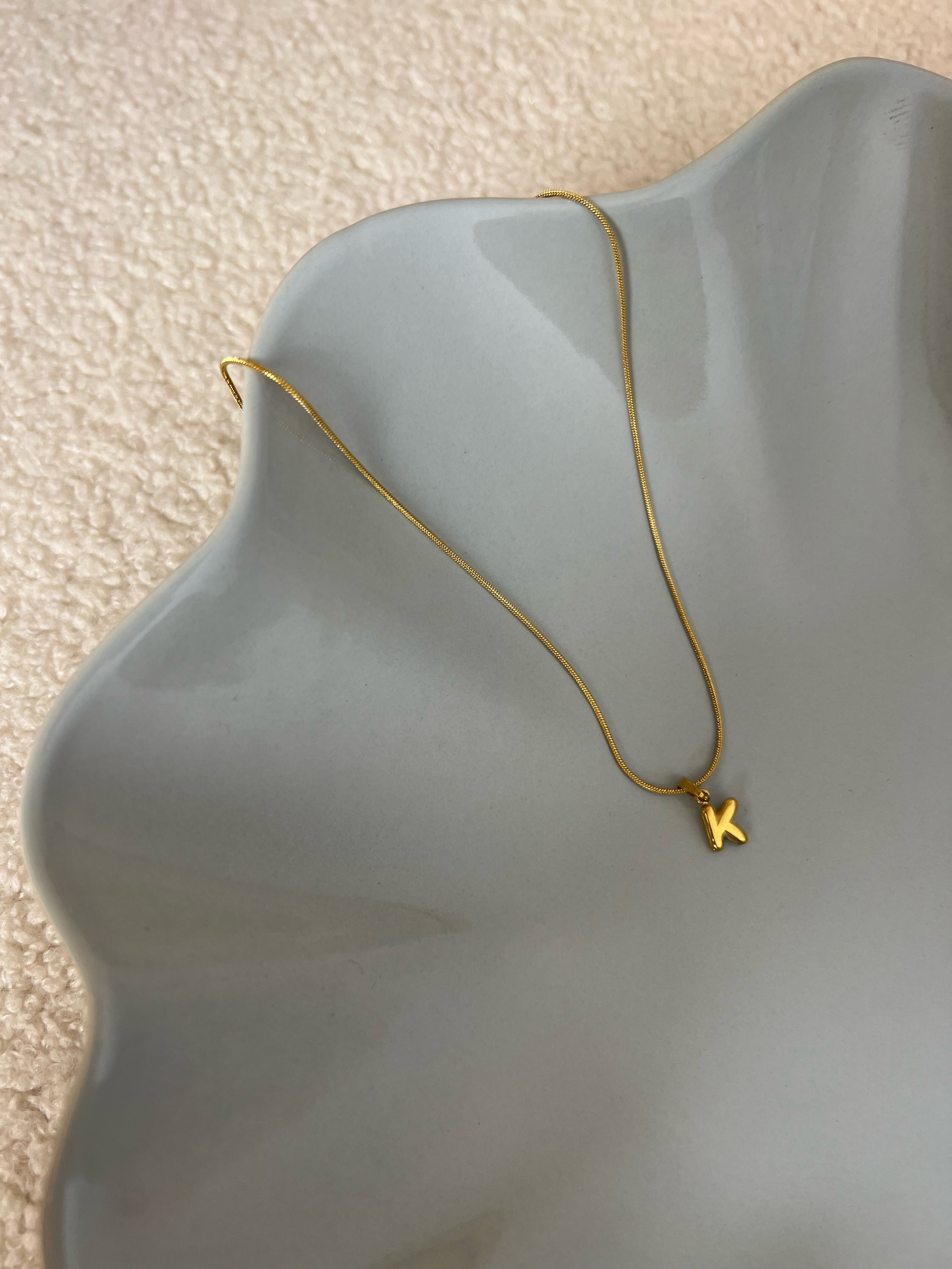 Puffy Initial Necklace