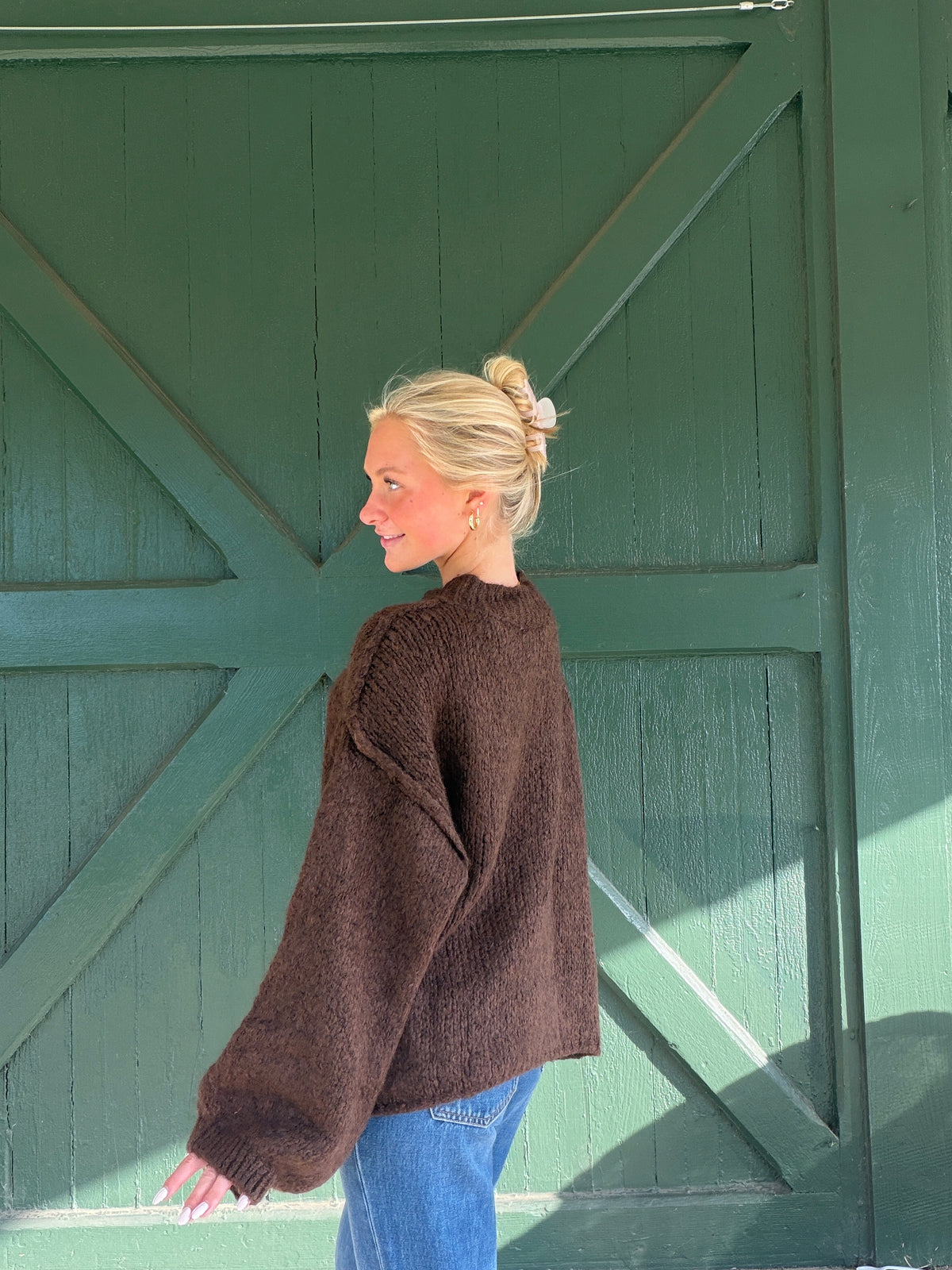 Vintage Havana Brown Mock Neck Sweater