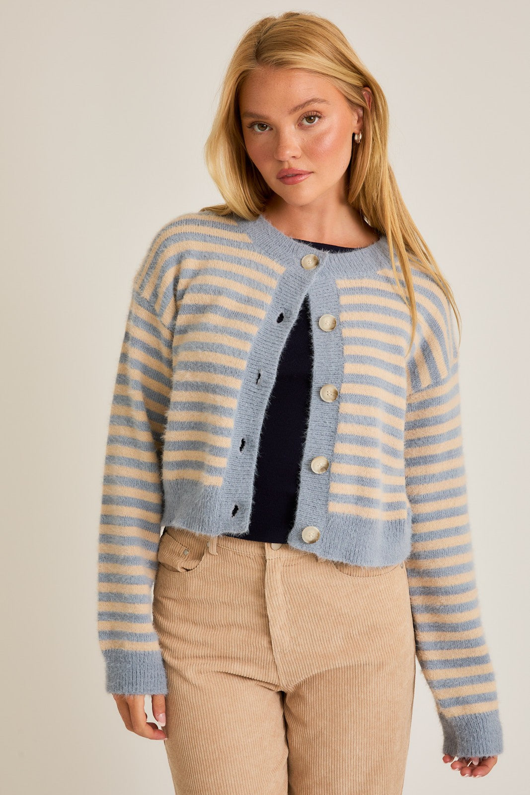 Skyline Stripe Cropped Cardigan