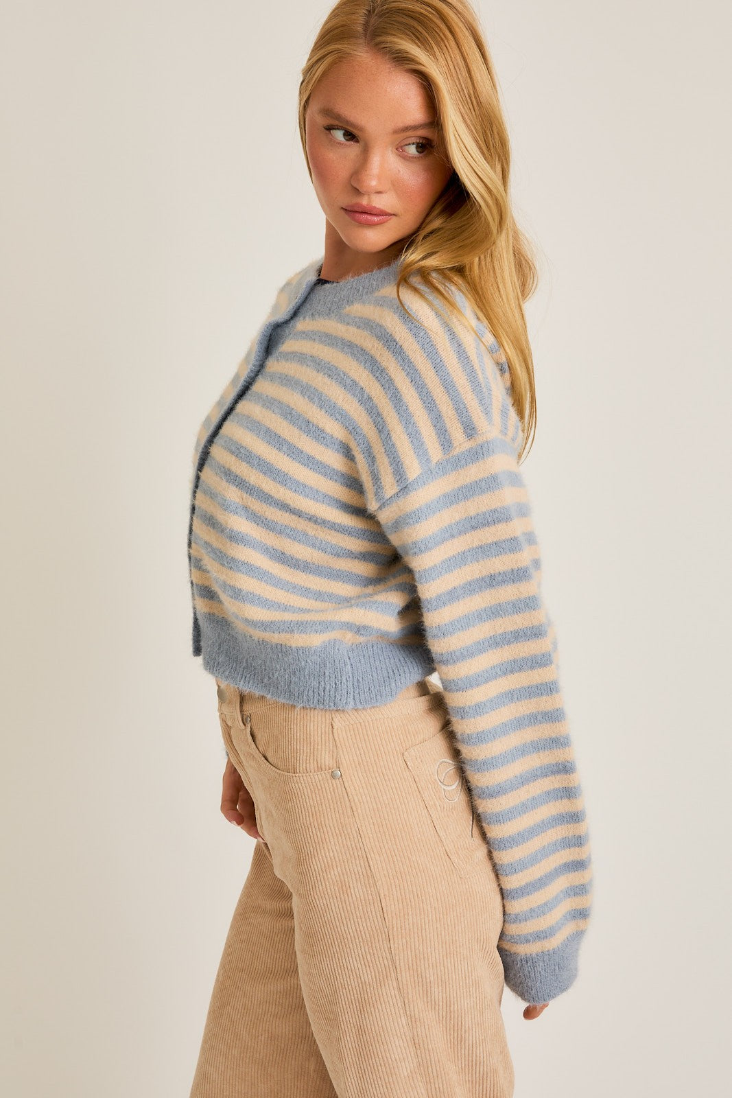 Skyline Stripe Cropped Cardigan