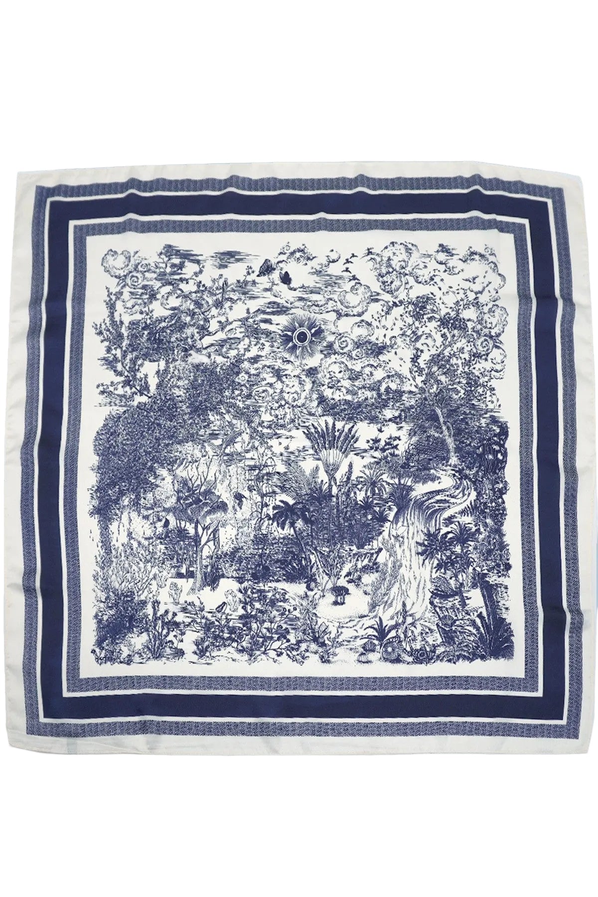 Chateau Bloom Toile Scarf – Romantic Bandana Wrap