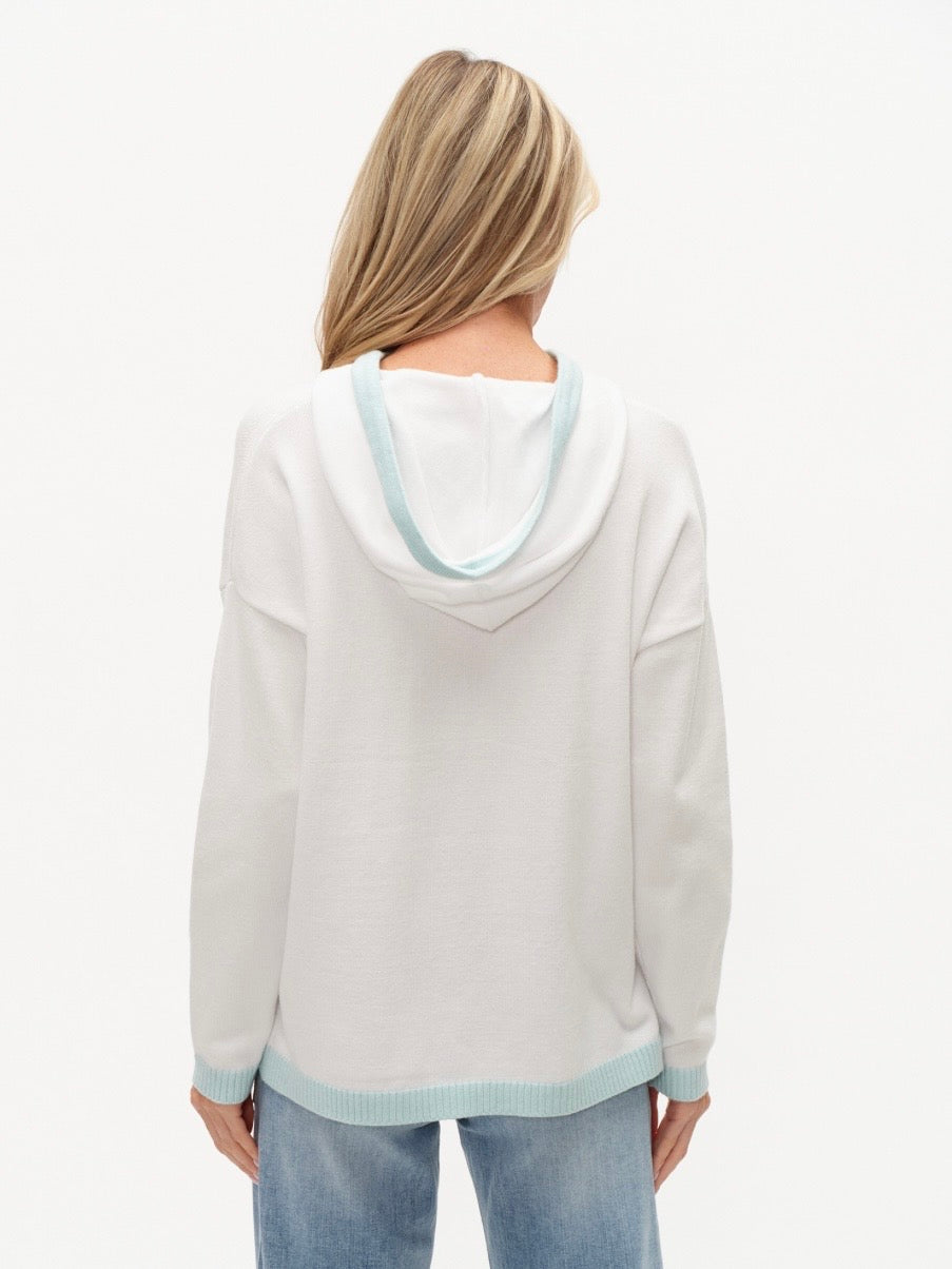 Jessie White/ Mint Colorblock Hoodie by Six Fifty