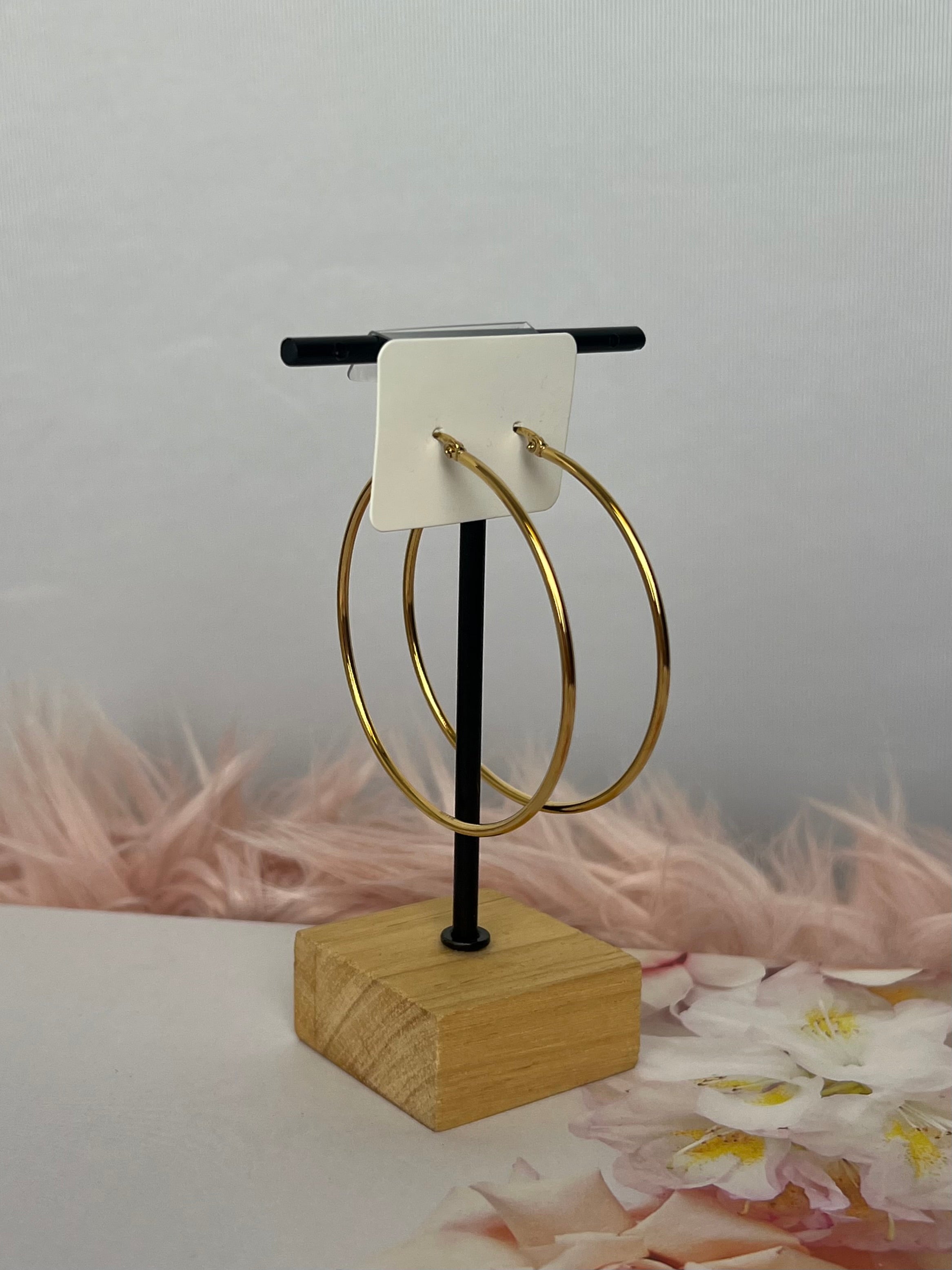 The Valentina Thin Large Waterproof Hoops -2.5"