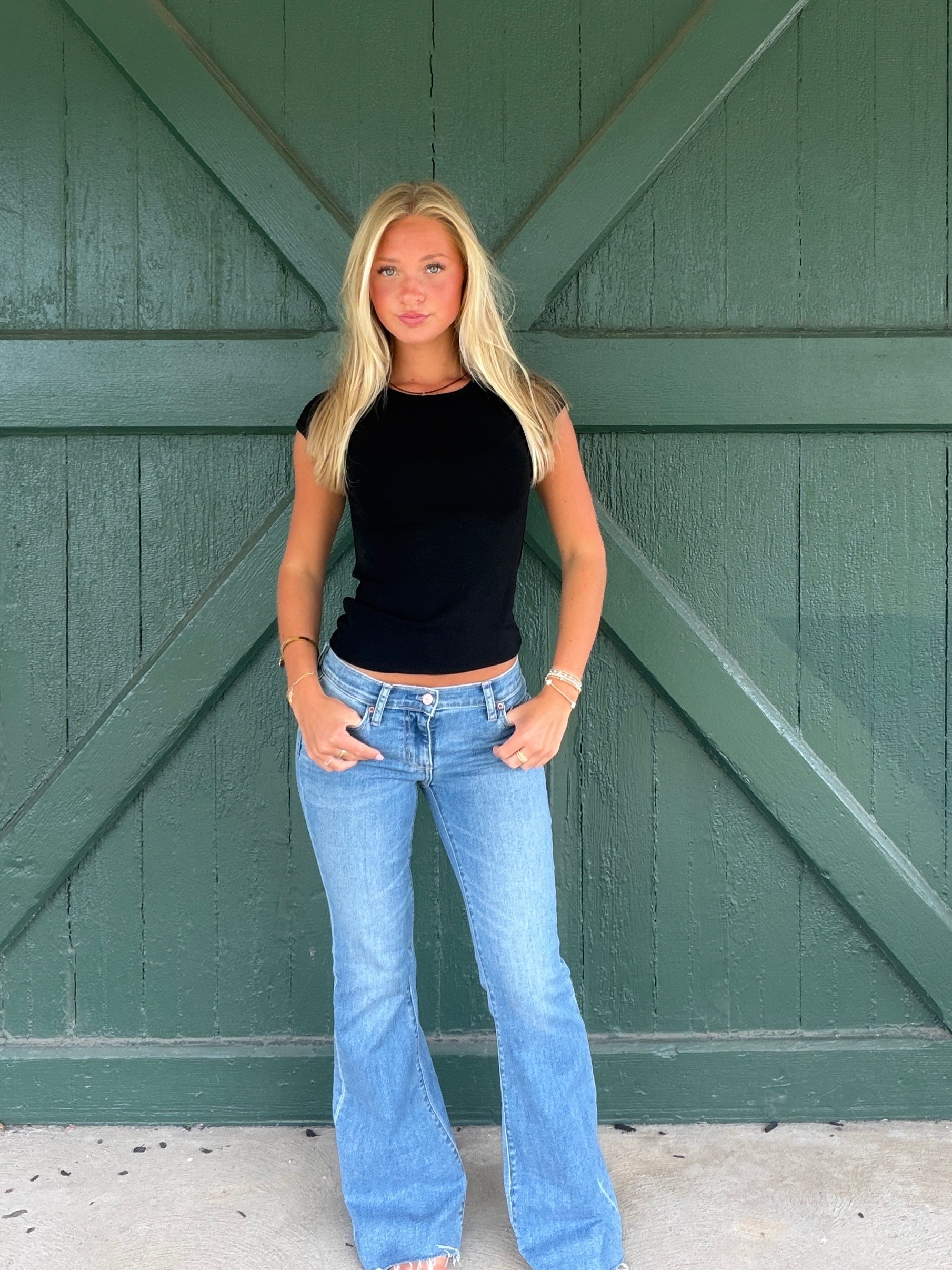 DAZE Low Rise Flare Jeans – First Crush