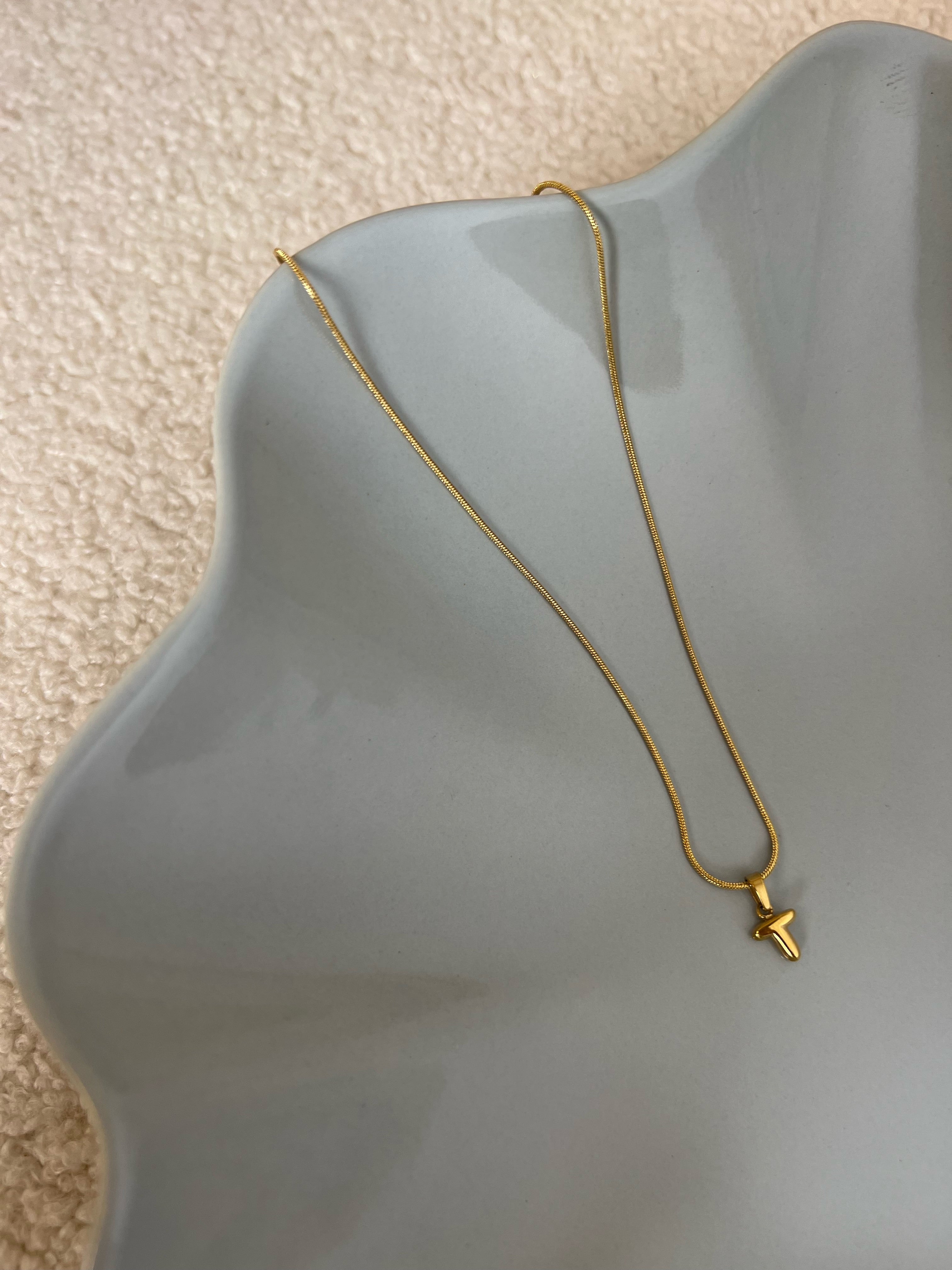 Puffy Initial Necklace