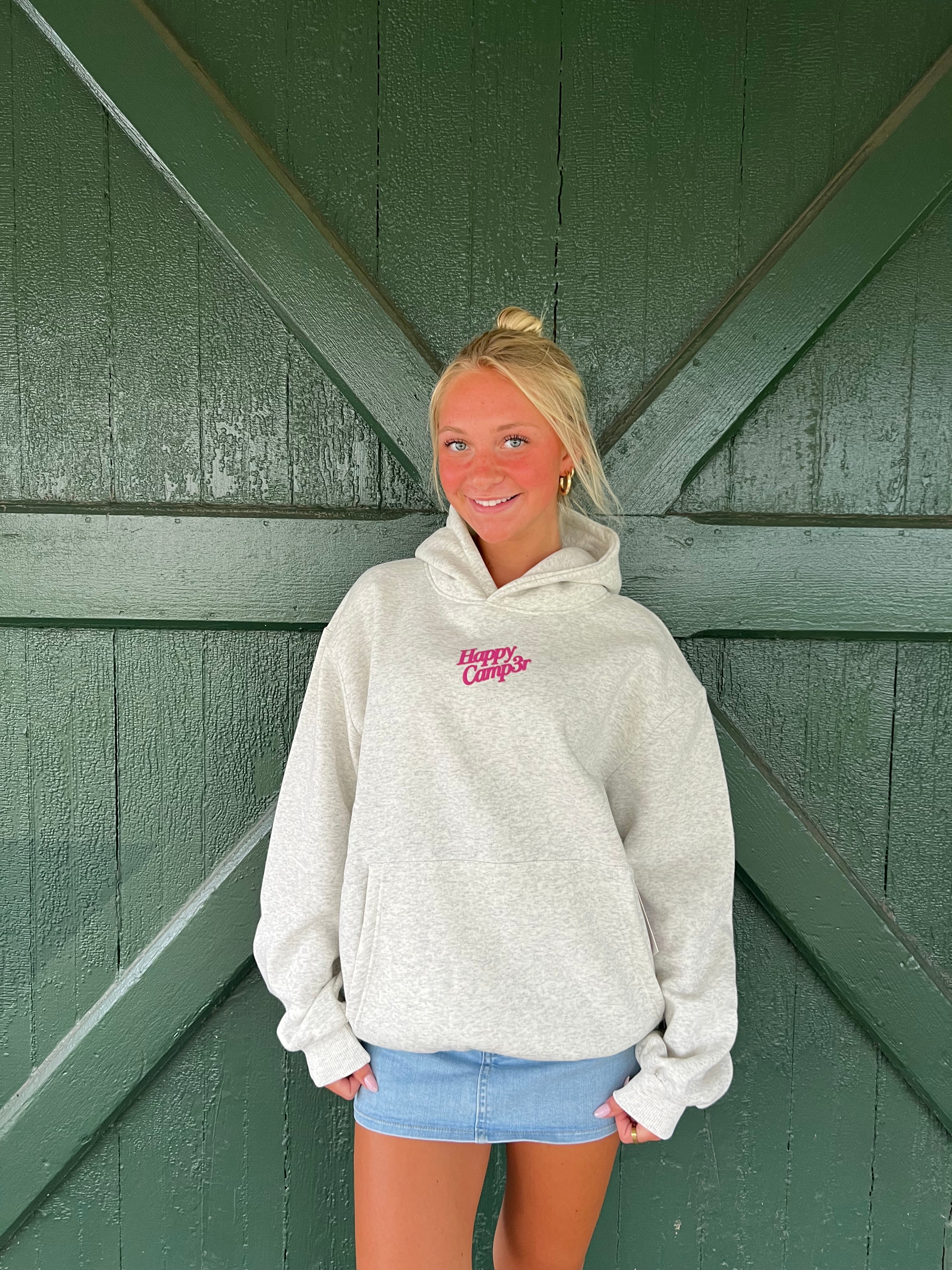 Happy Camp3r PUFF Core Hoodie – Oatmeal Heather Gray