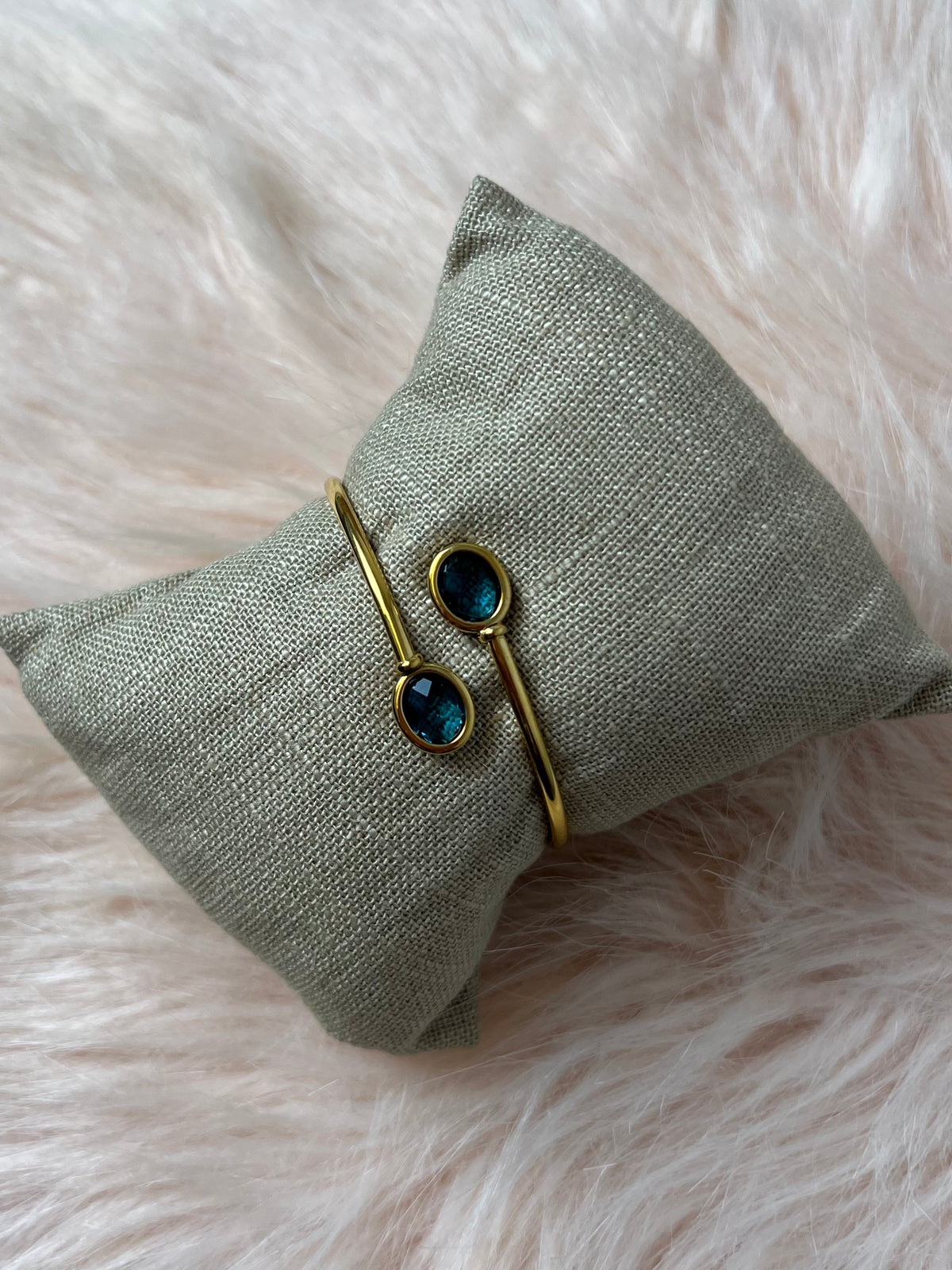 Rae & Jade Mariel Crystal Cuff Bangle – Water Resistant Stainless Steel