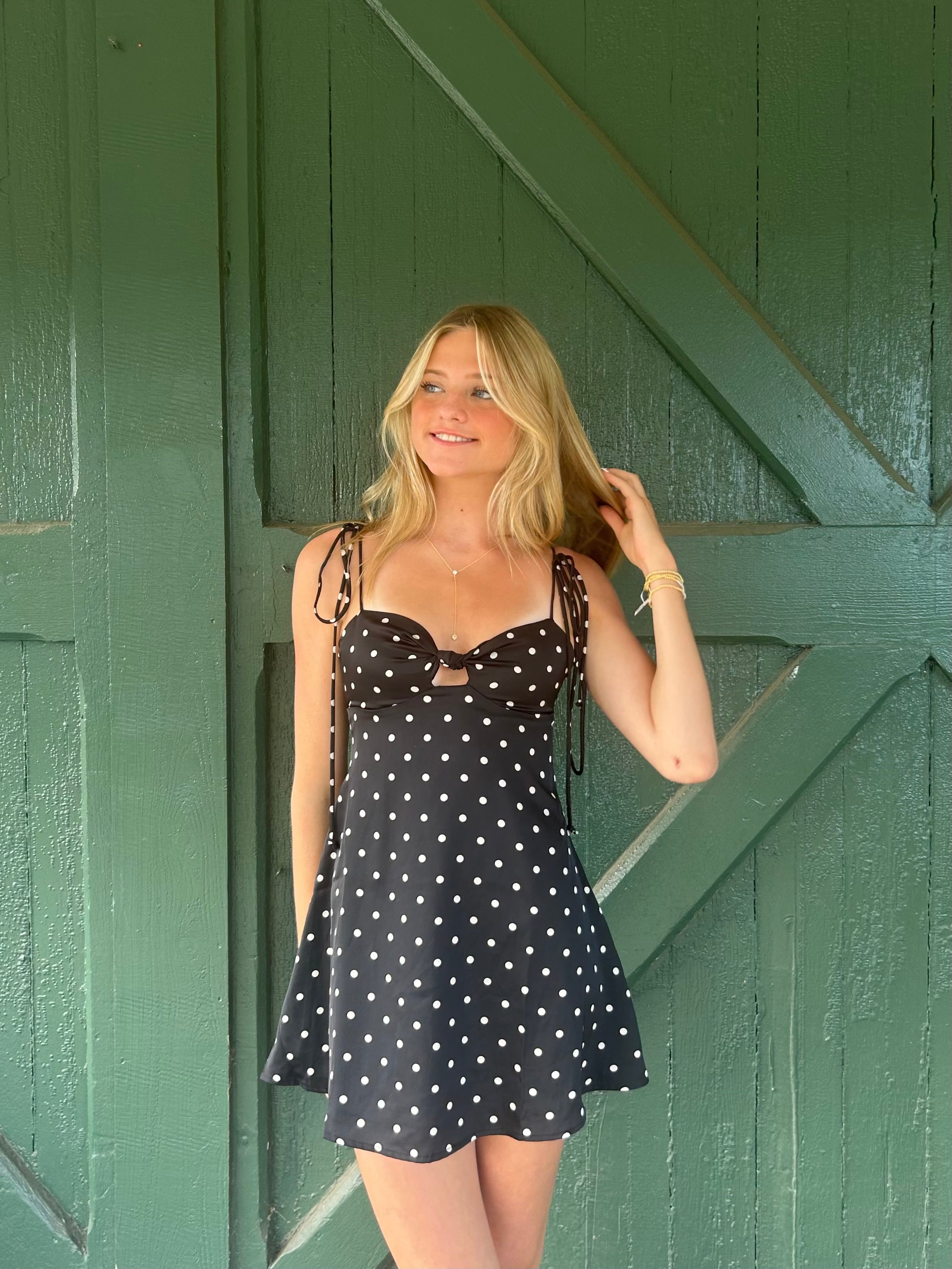 Clara Polka Dot Silky Dress