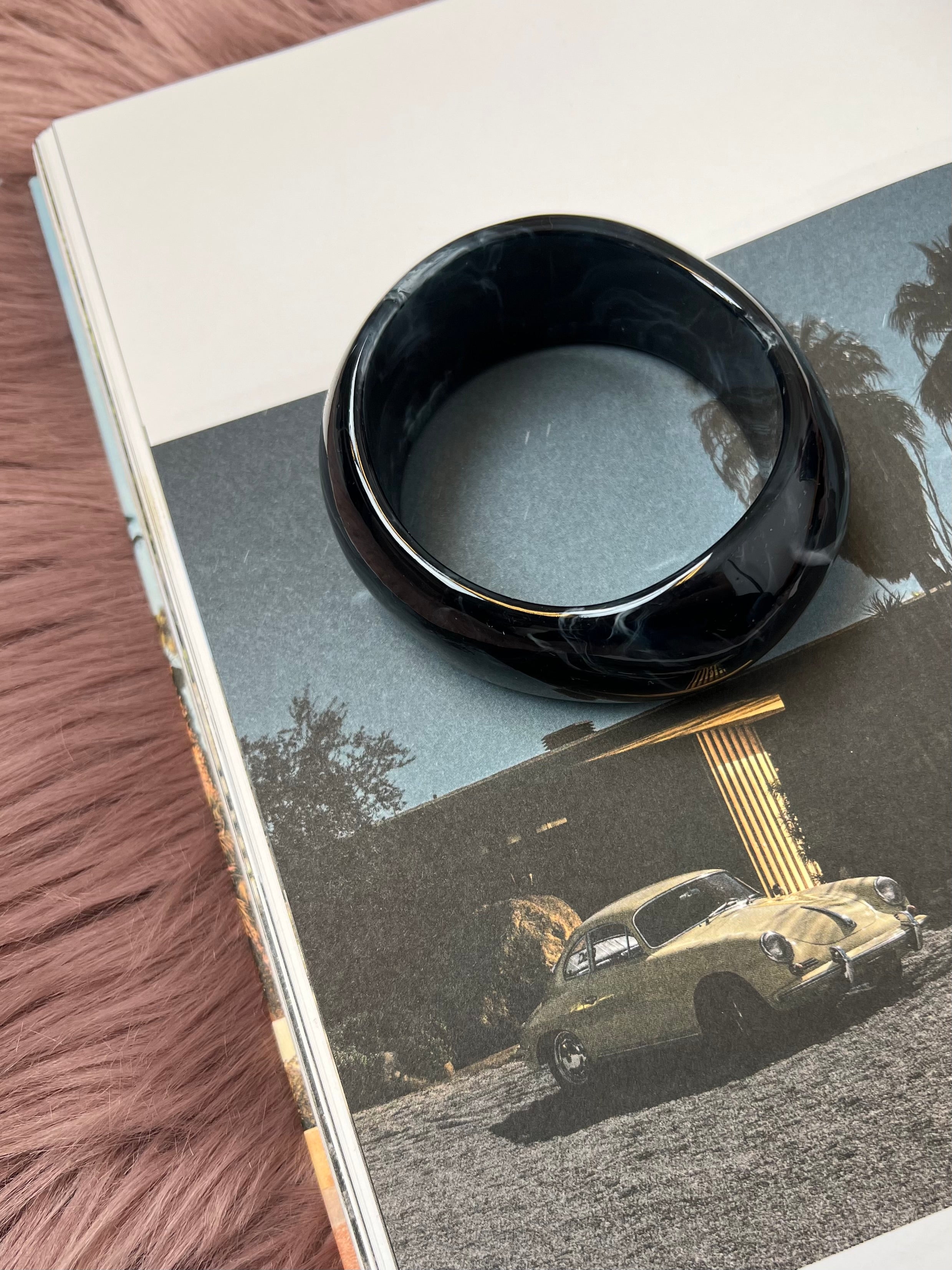 Aurora Black Acrylic Bangle