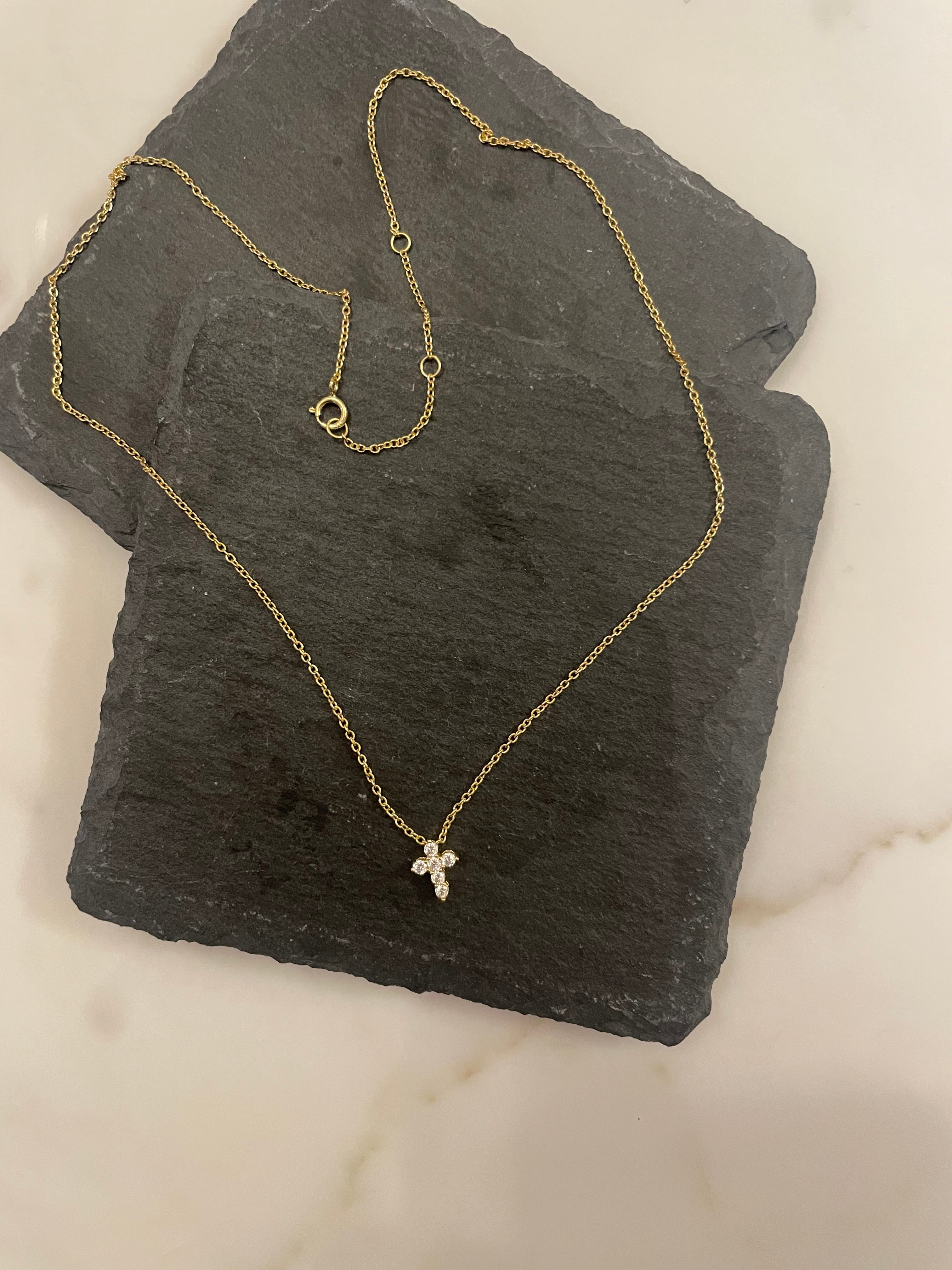 Annie Mini Cross CZ Pendant