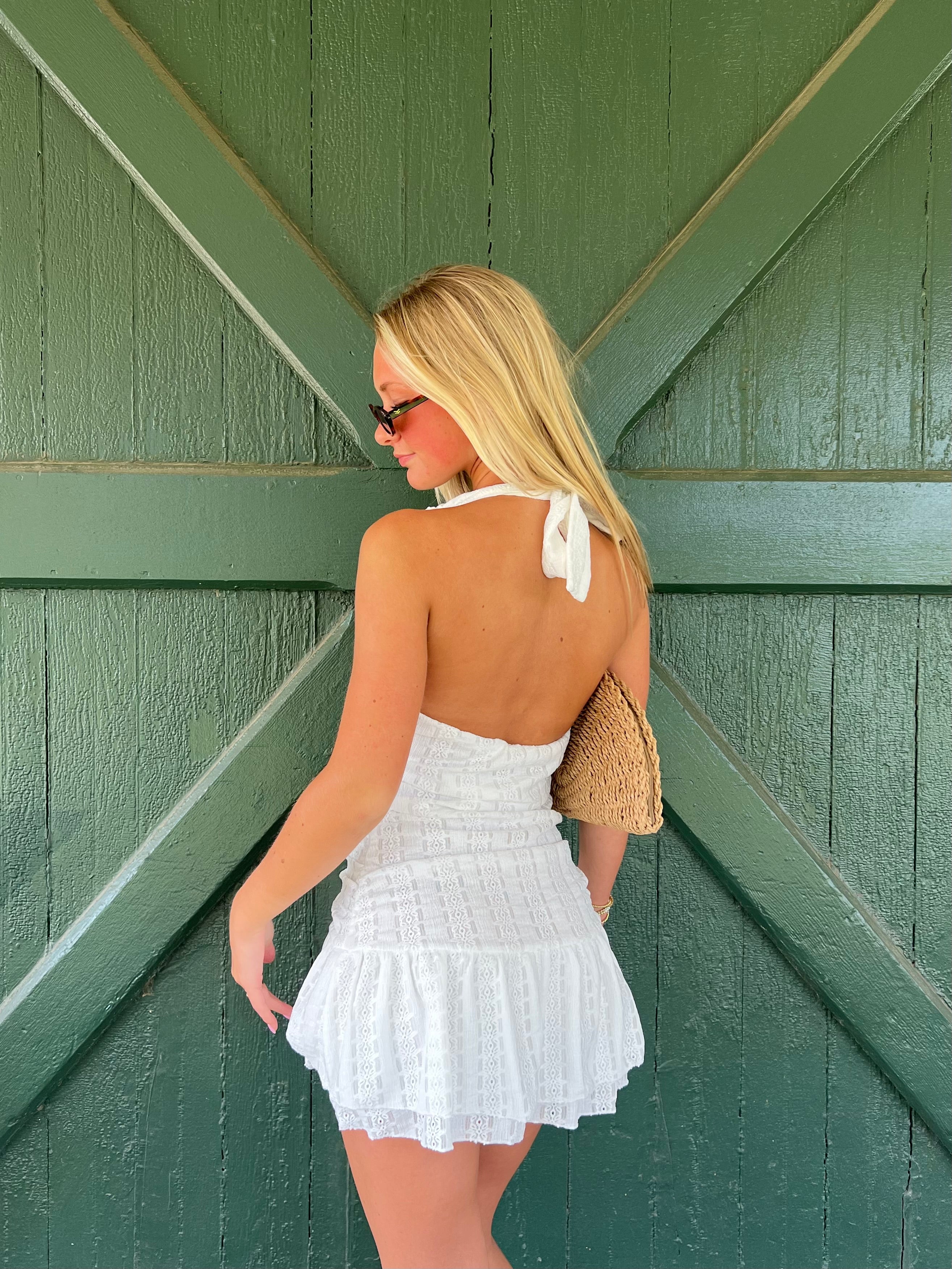 The Seashell Lace Halter Mini