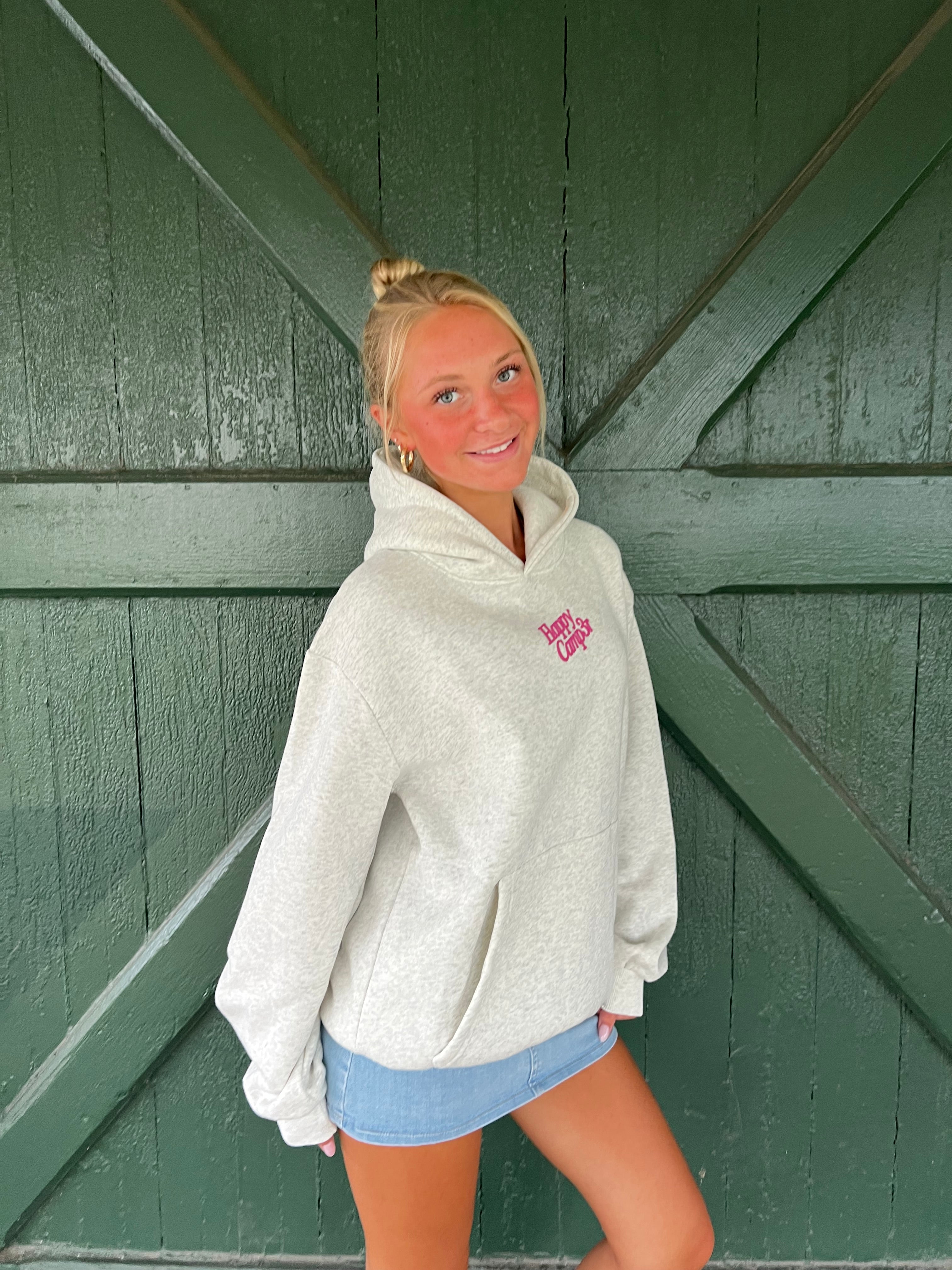 Happy Camp3r PUFF Core Hoodie – Oatmeal Heather Gray