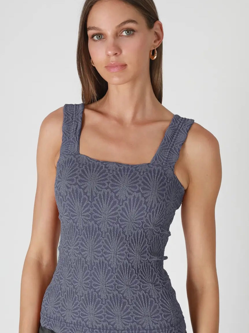 Elizabeth Crown Blue Lace Top