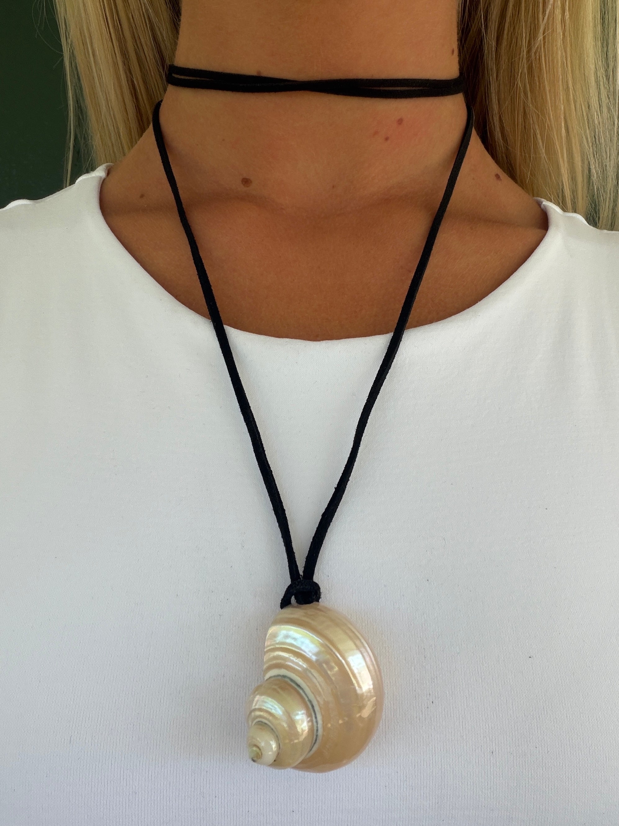 Ivory Tulip Shell Statement Wrap Necklace