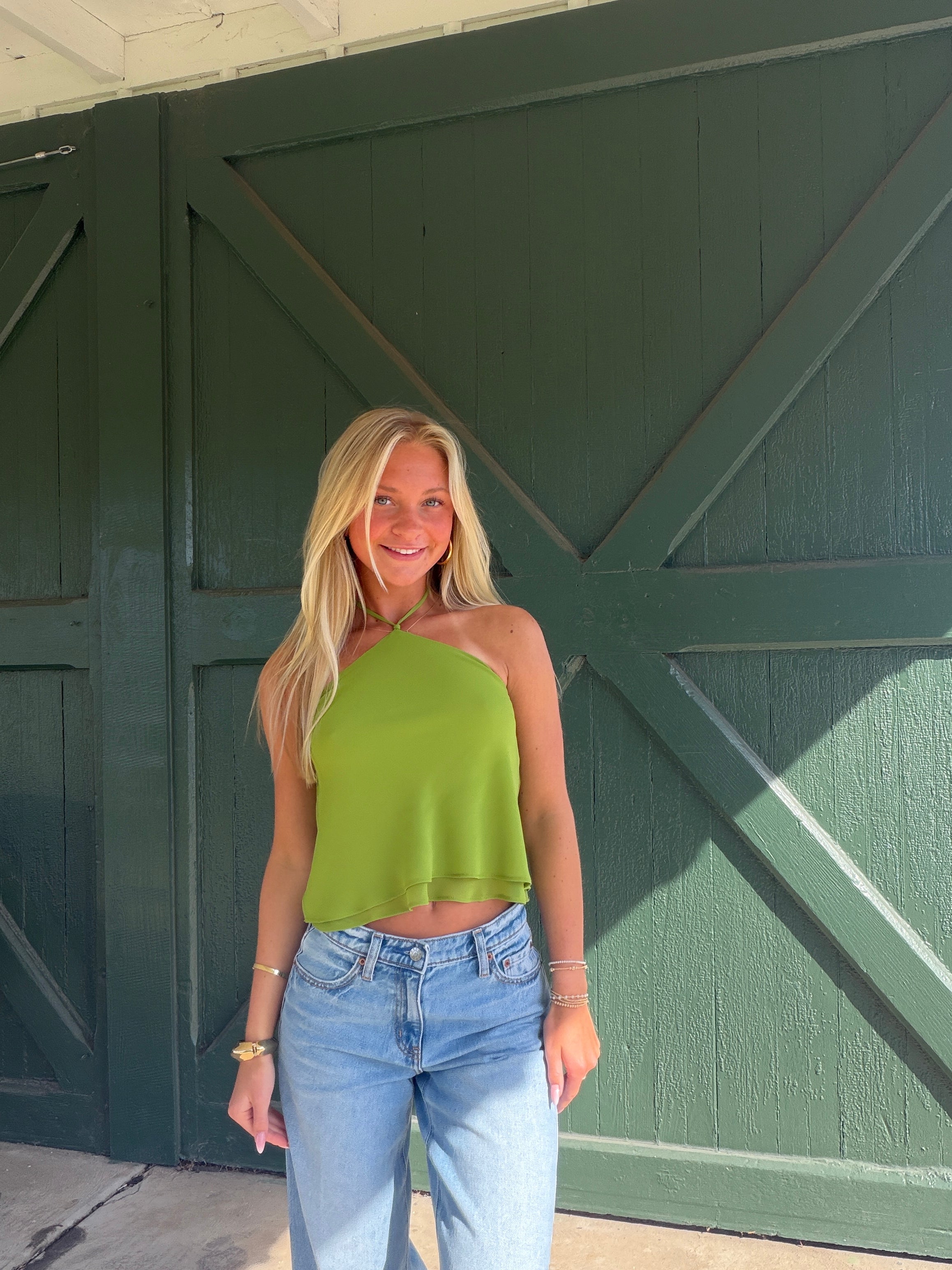 NIA Selva Halter Top – Matcha