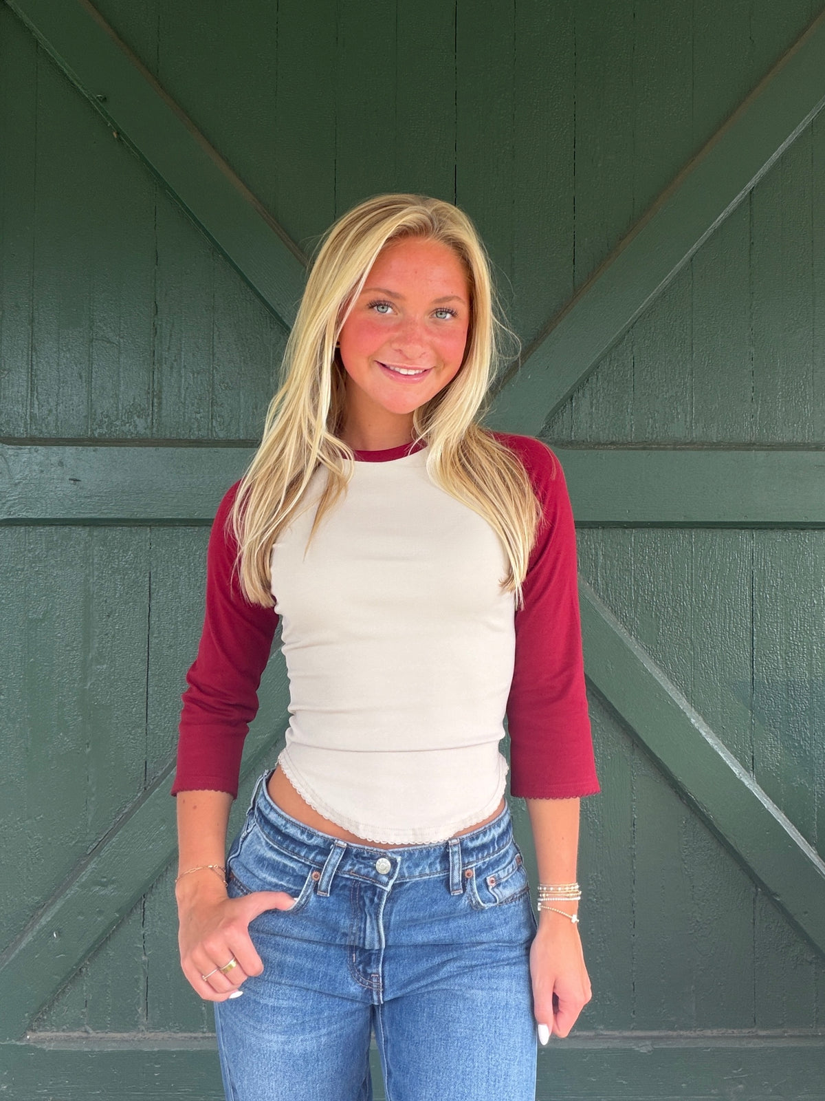 Sadie 3/4 Sleeve Baseball Tee