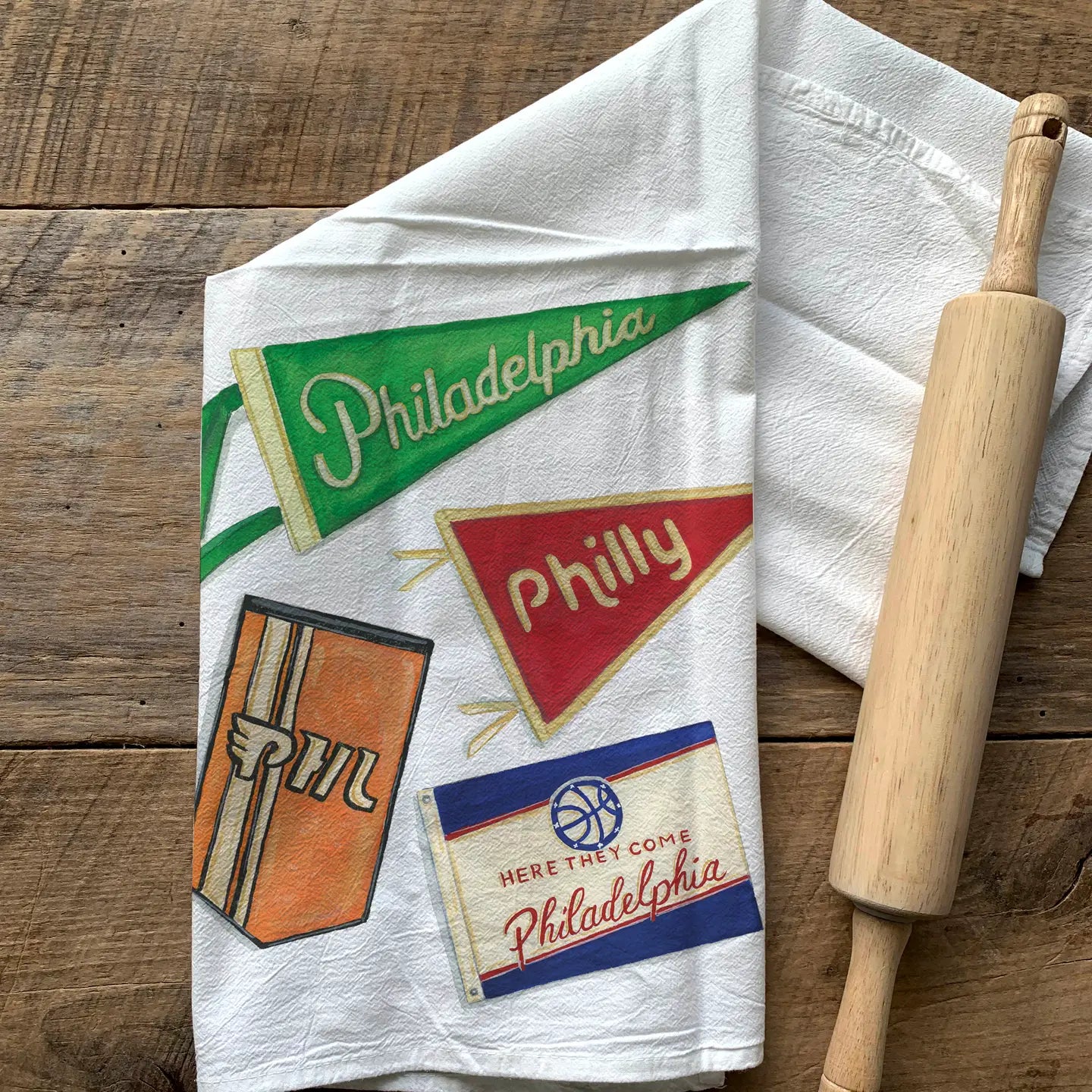 Philly Flags Flour Sack Towel