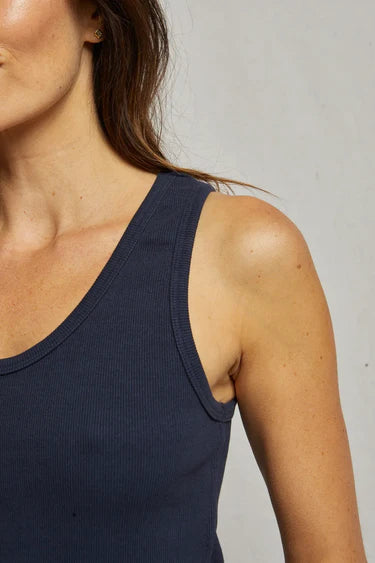 Perfect White Tee Blondie Navy Tank