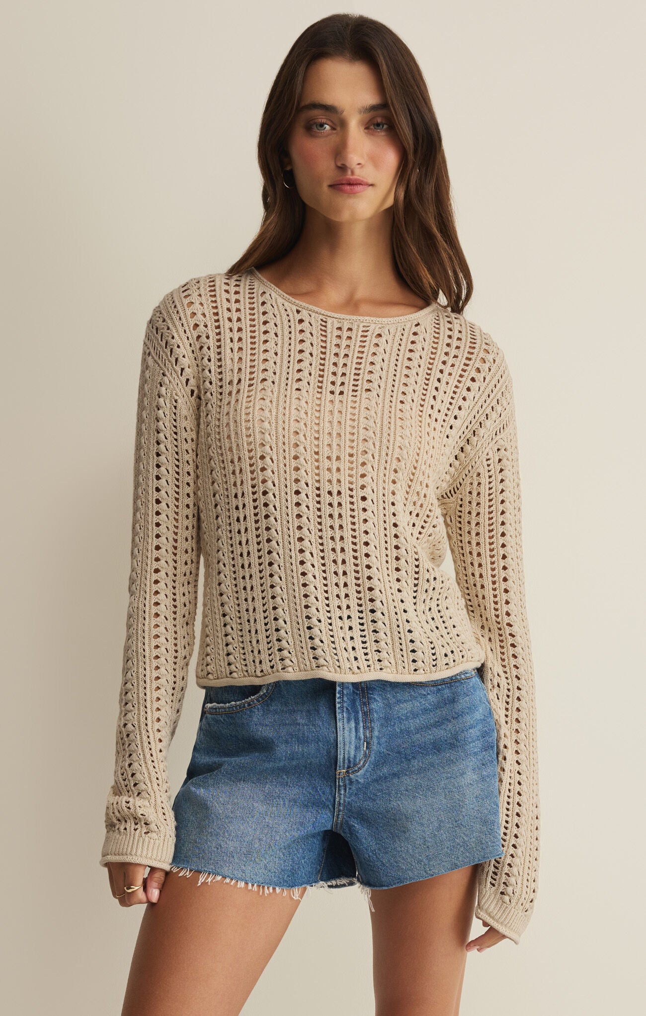 Z Supply Upland Crochet Sweater – Island Coconut