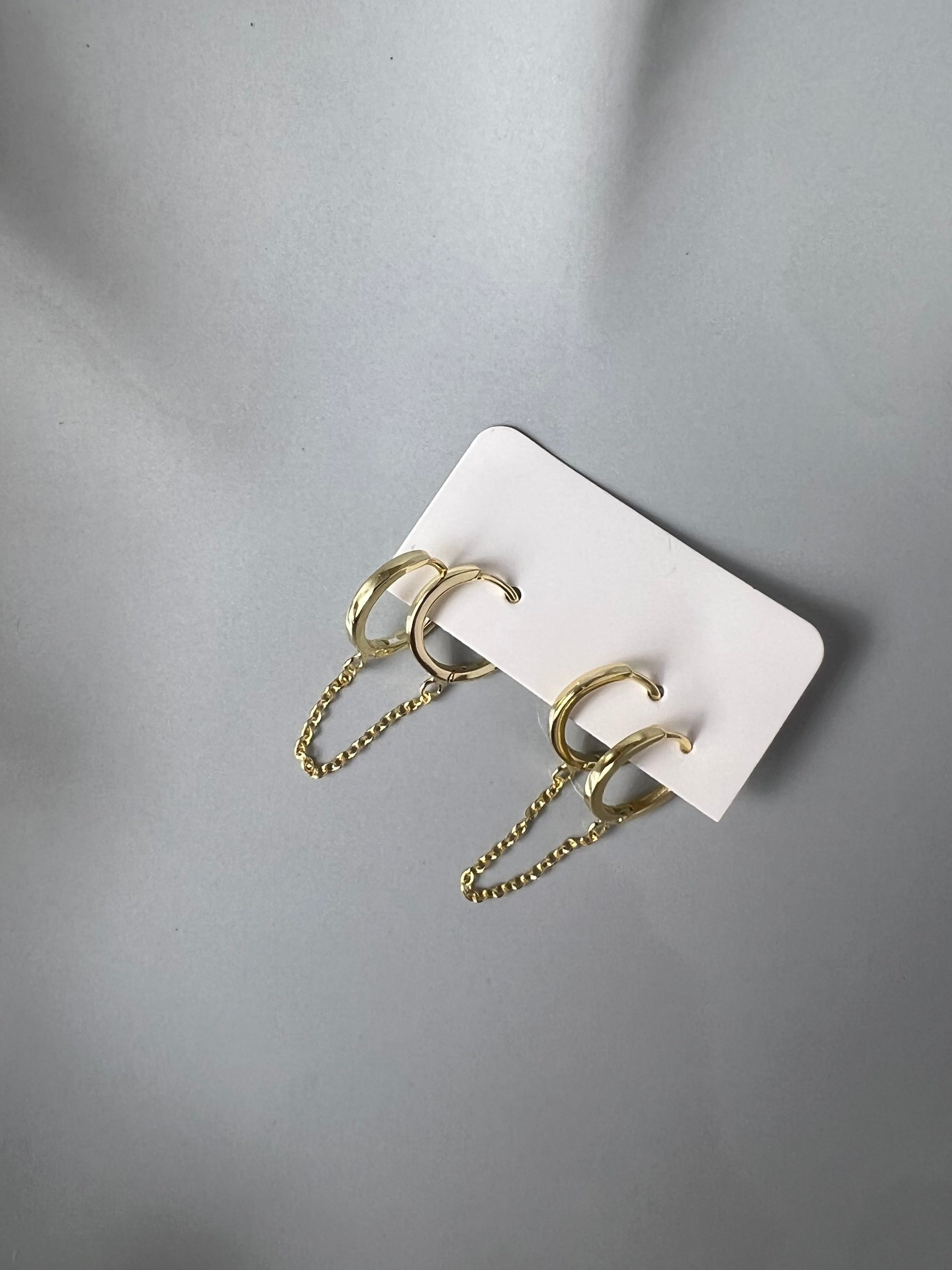 Double Hoop Chain Earring