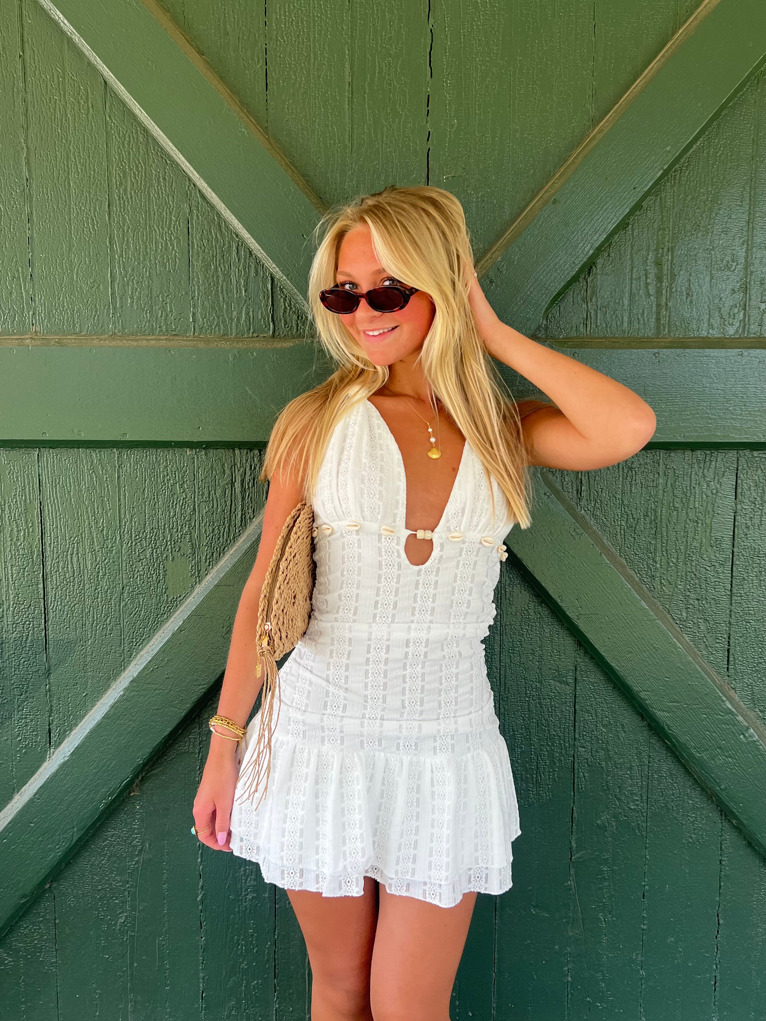 The Seashell Lace Halter Mini