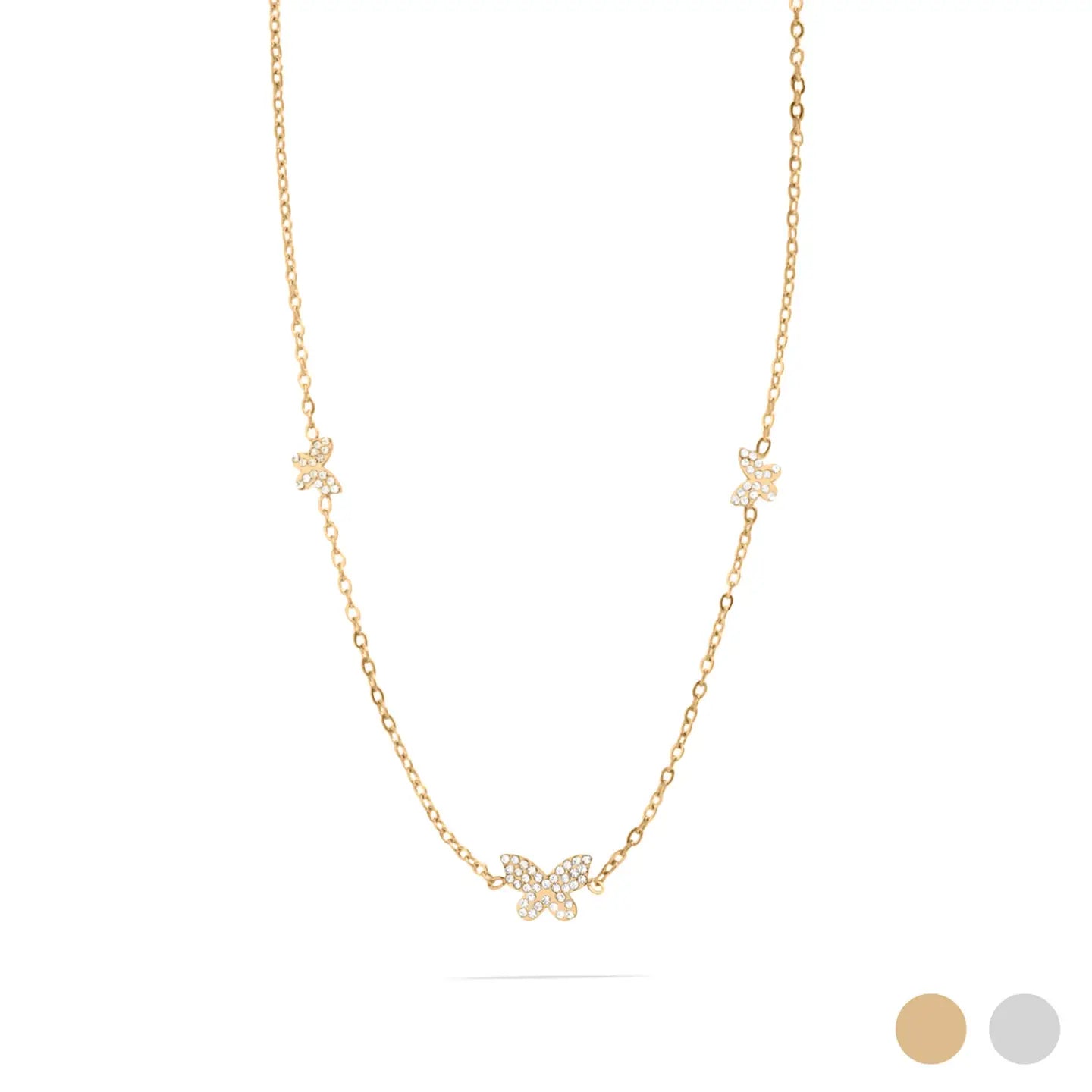 Golden Flutter Station Necklace – 18K Gold Plated, Water & Tarnish Resistant