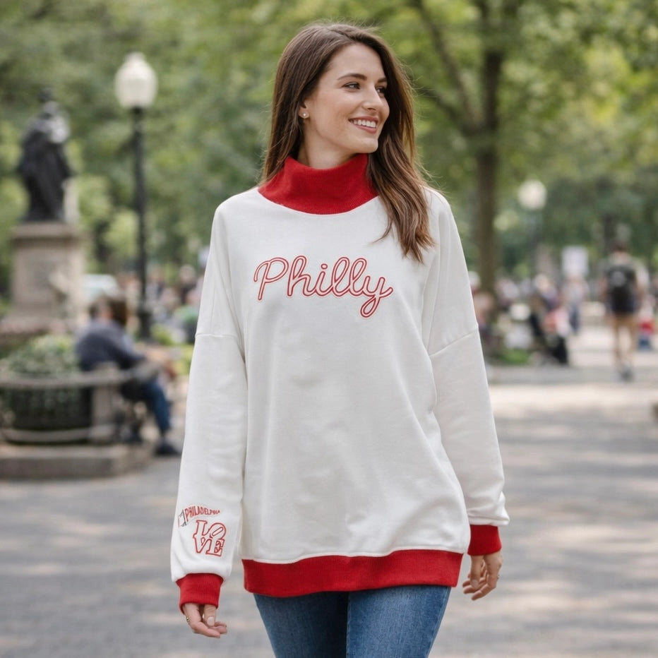 Philly Two-Tone Mockneck Sweatshirt