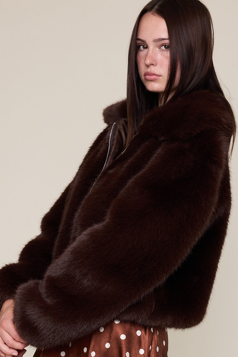 Perfect Chocolate Brown Fur Jacket
