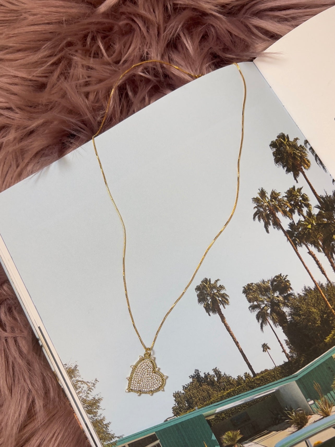 CZ Heart Medallion Necklace