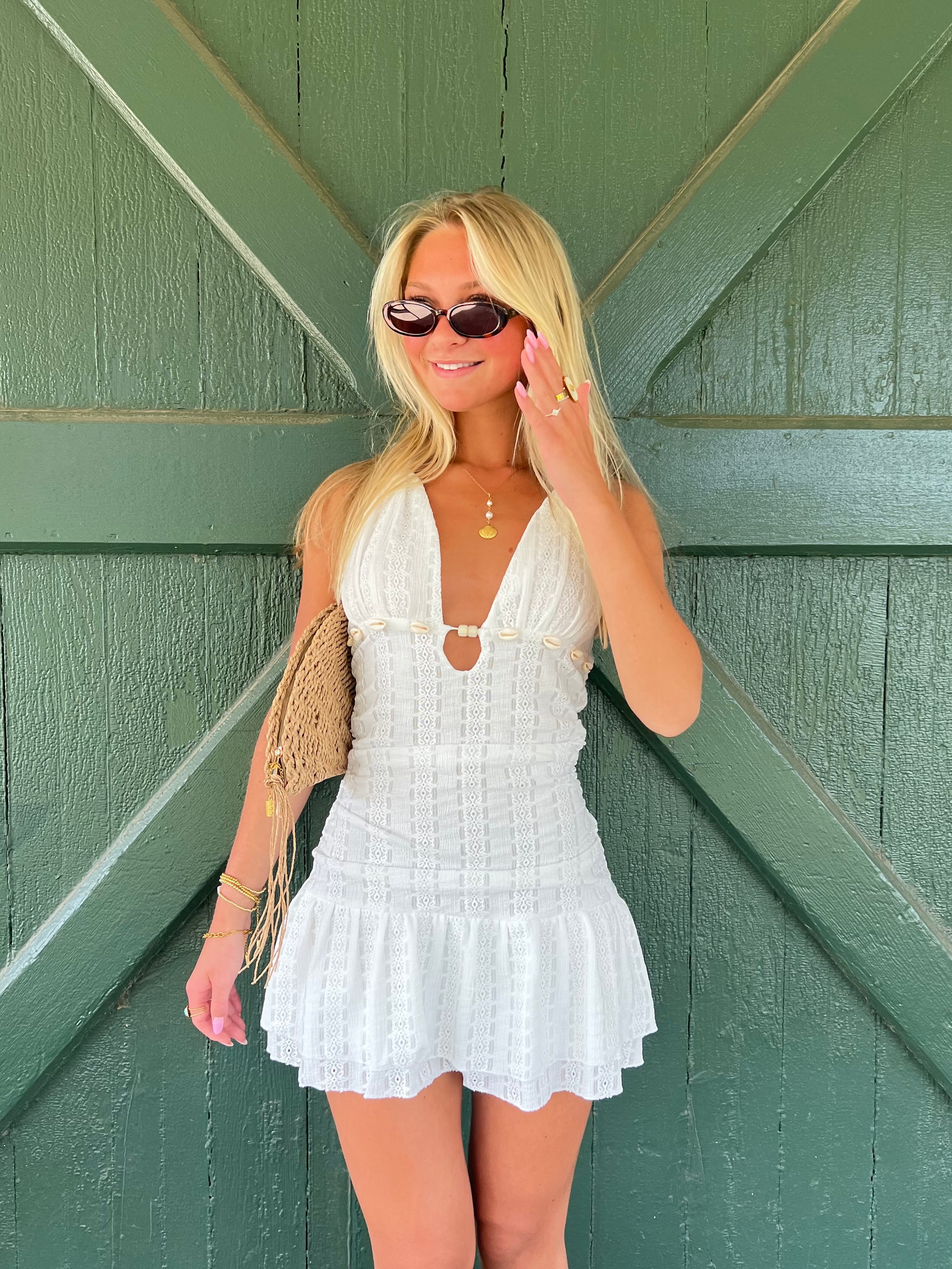 The Seashell Lace Halter Mini
