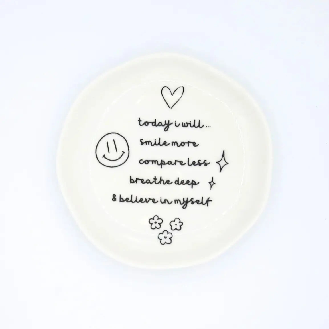 “Today I Will Smile More" Jewelry Trinket Tray