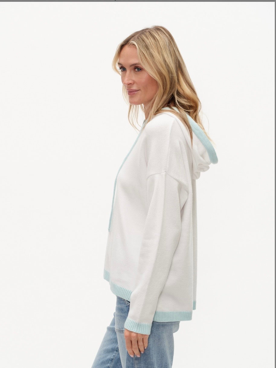 Jessie White/ Mint Colorblock Hoodie by Six Fifty