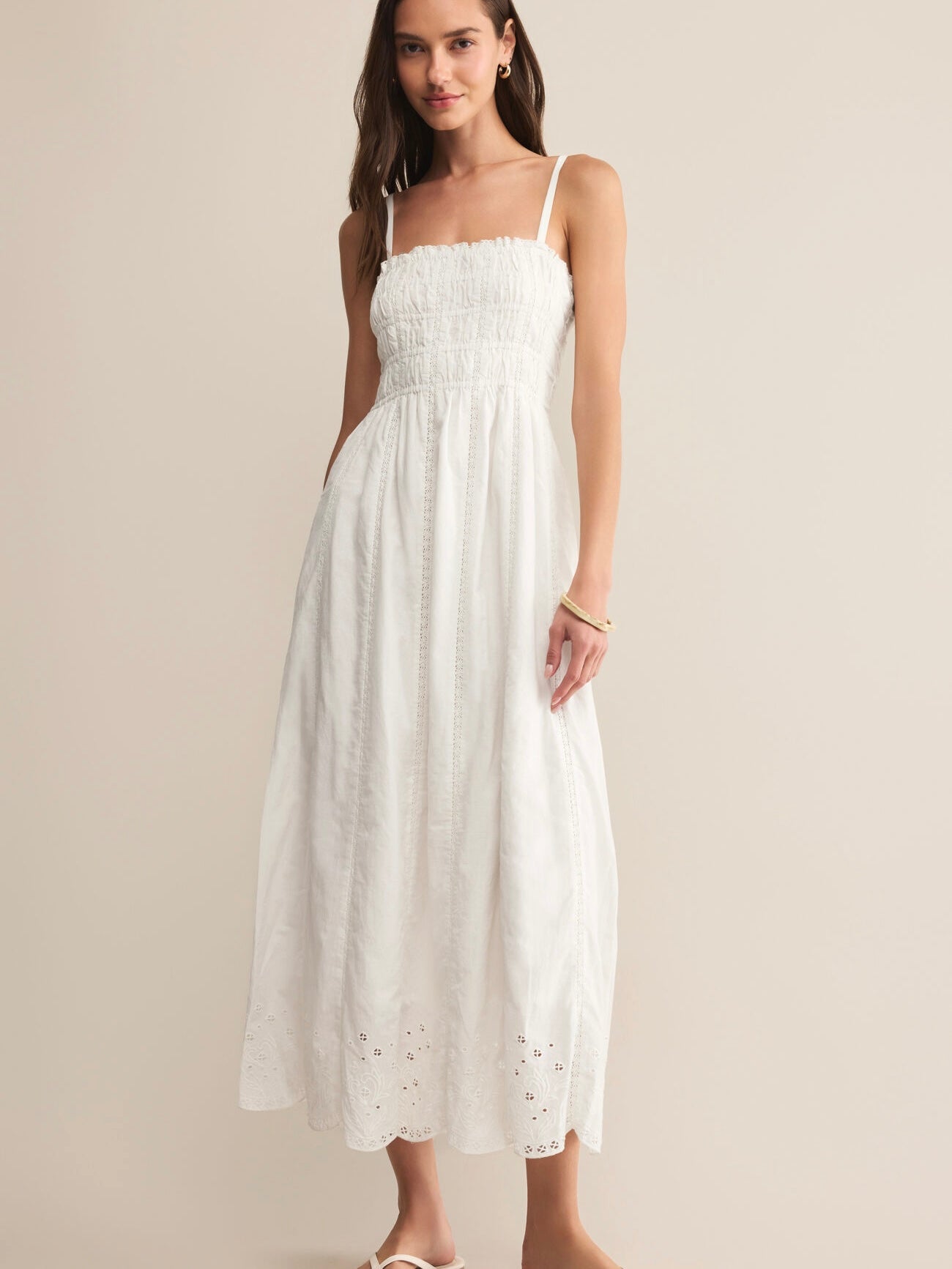 DANI EMBROIDERED MIDI DRESS