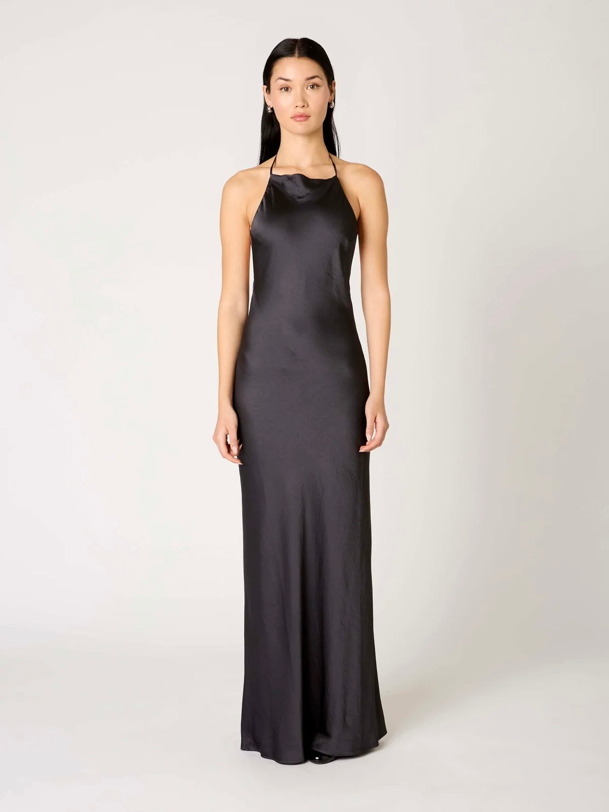 knee length dresses for ladies Fancy Silver Silk Maxi Evening Dress main image 0