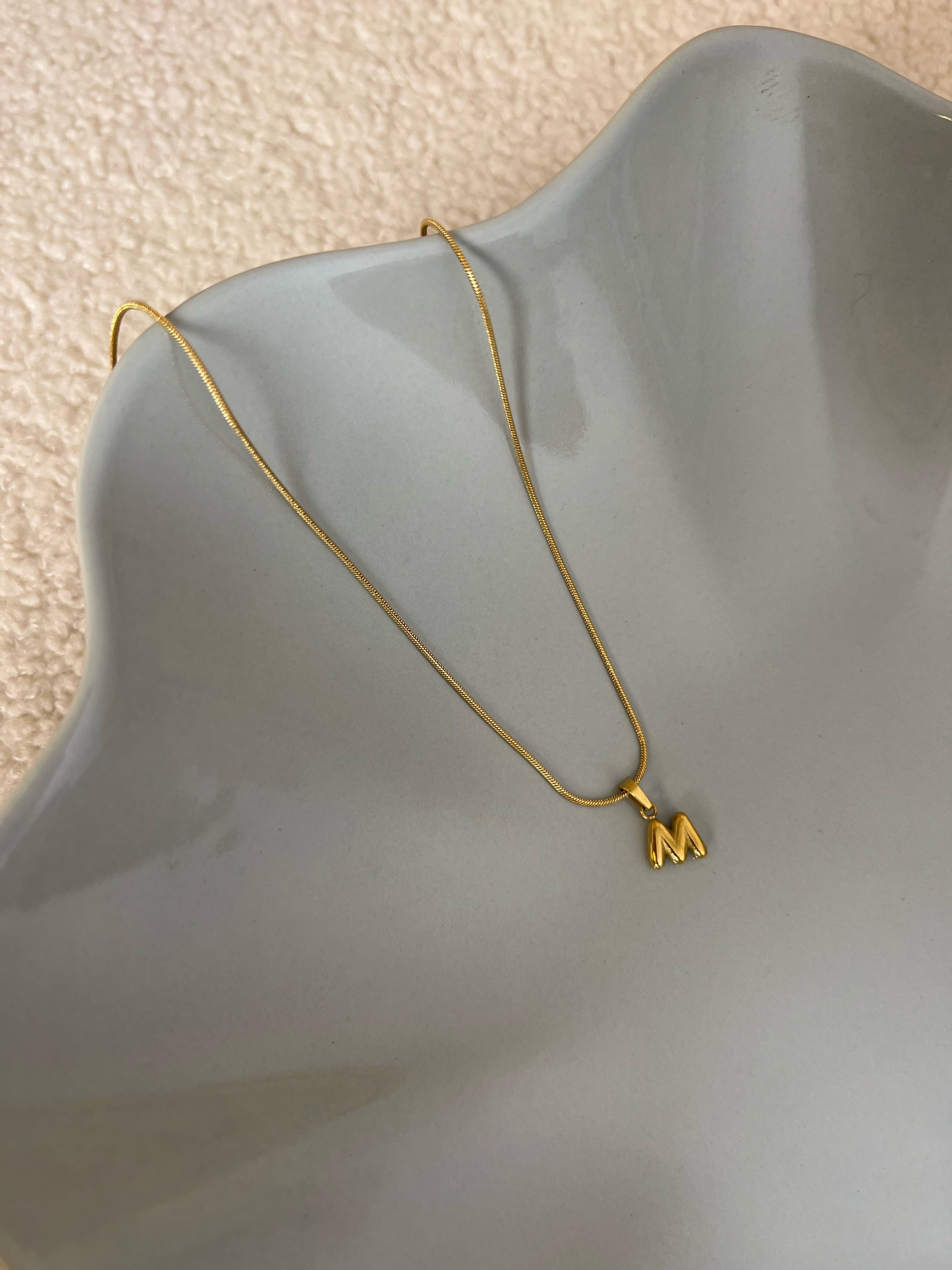 Puffy Initial Necklace