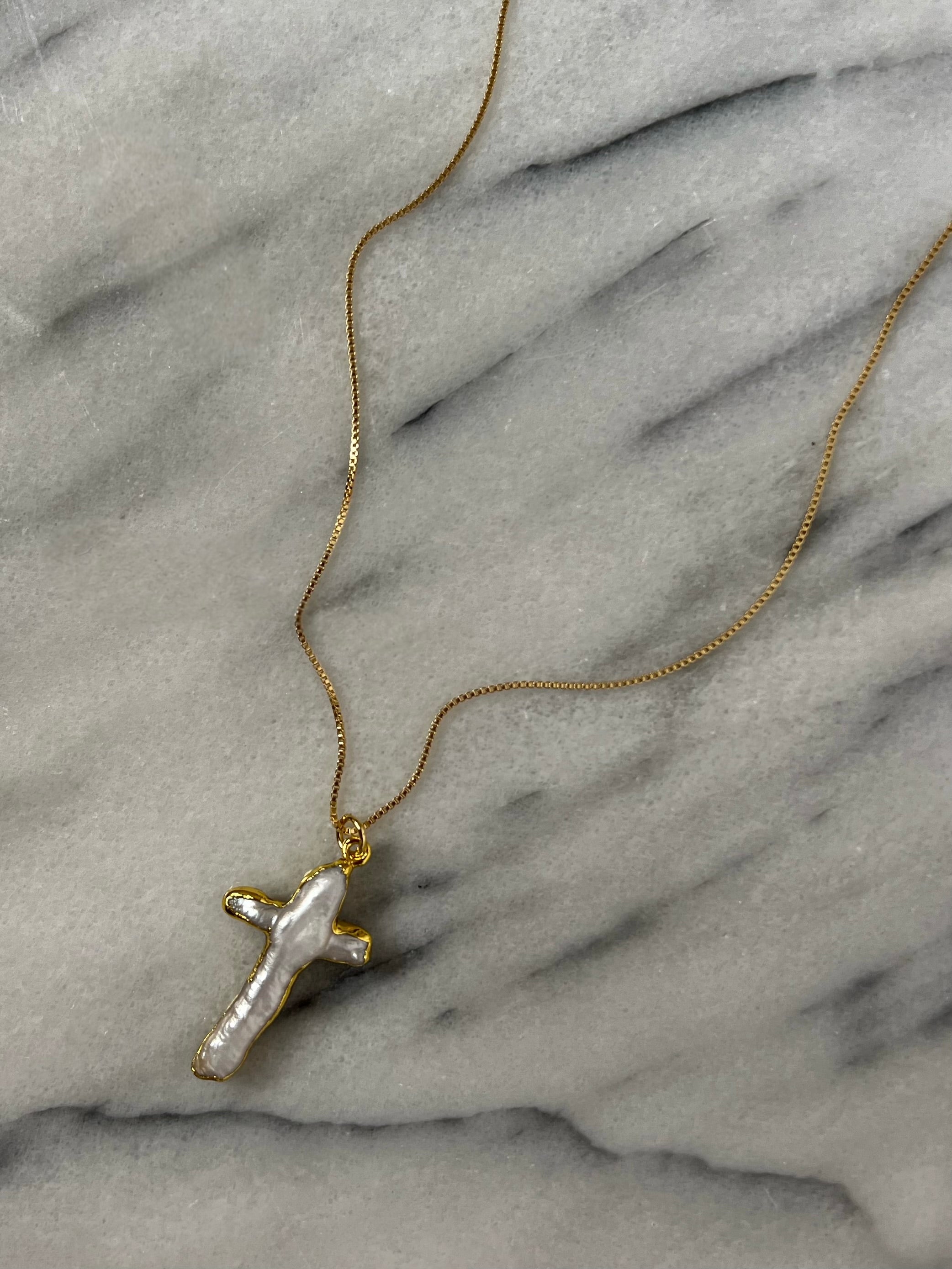 Incanto Pearl Cross Necklace