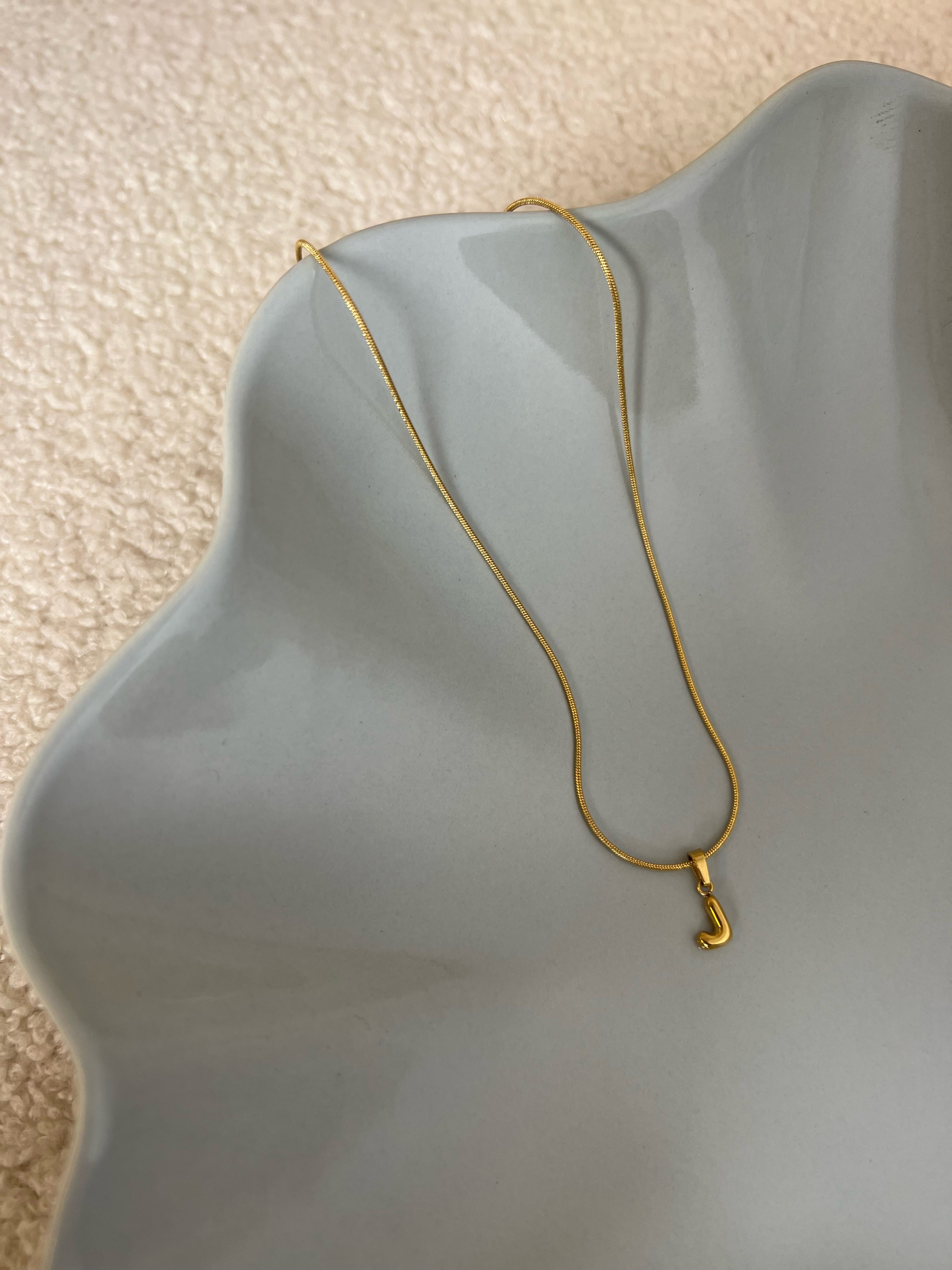 Puffy Initial Necklace