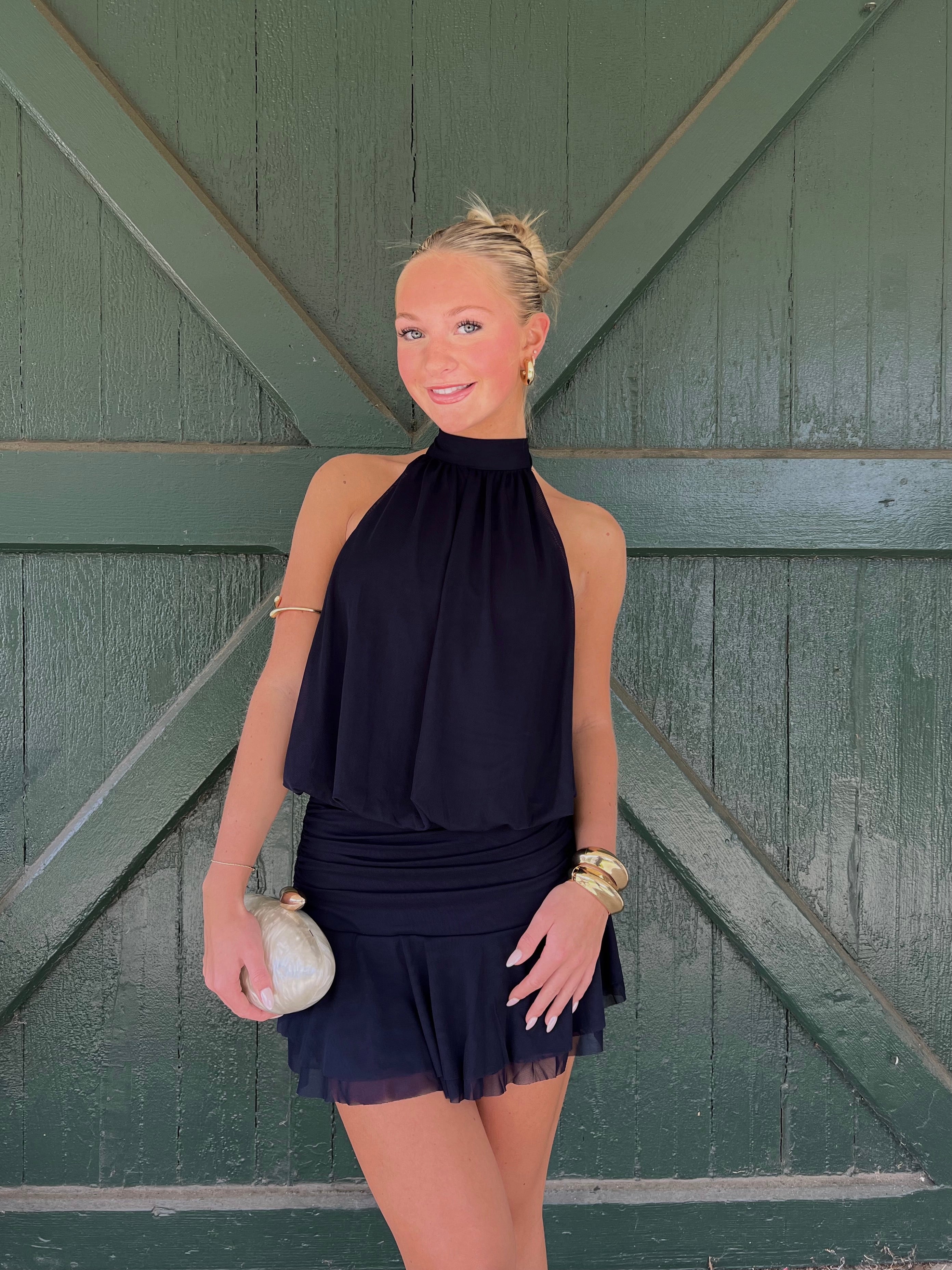 Leah Midnight Halter Dress