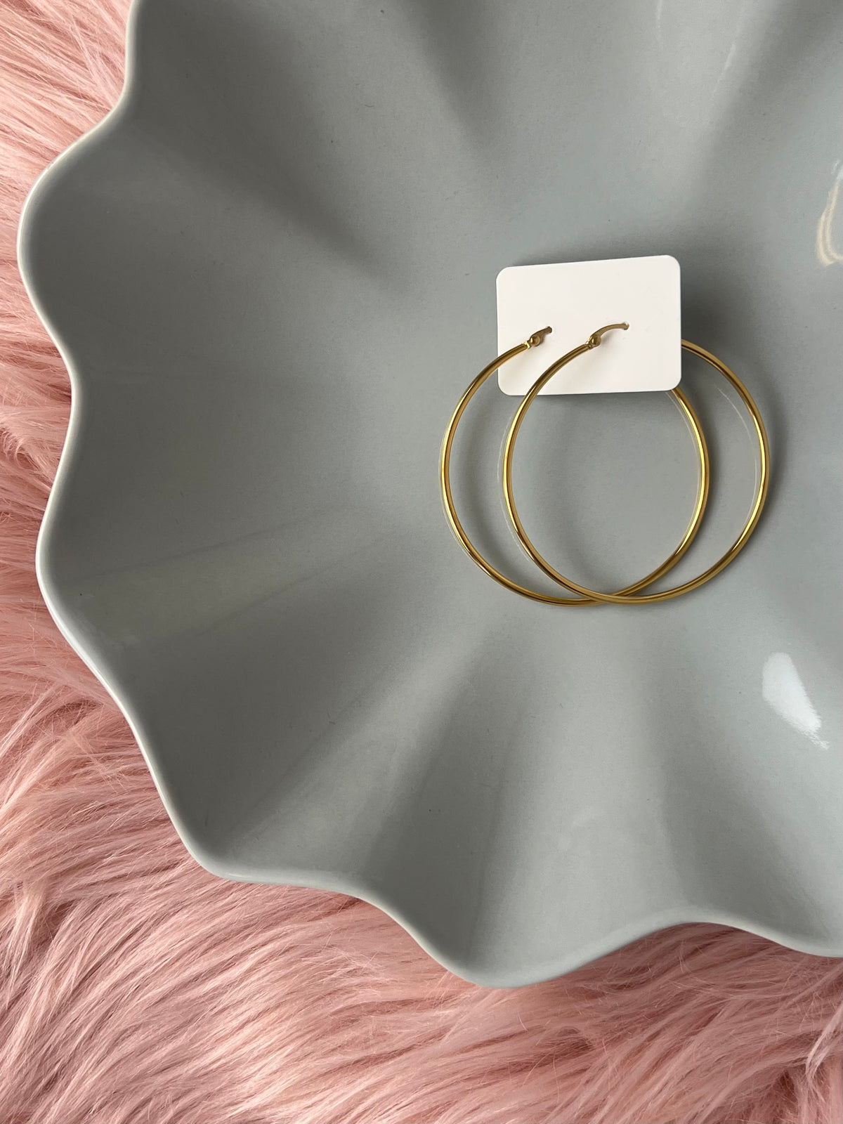 The Valentina Thin Medium Waterproof Hoops - 2"