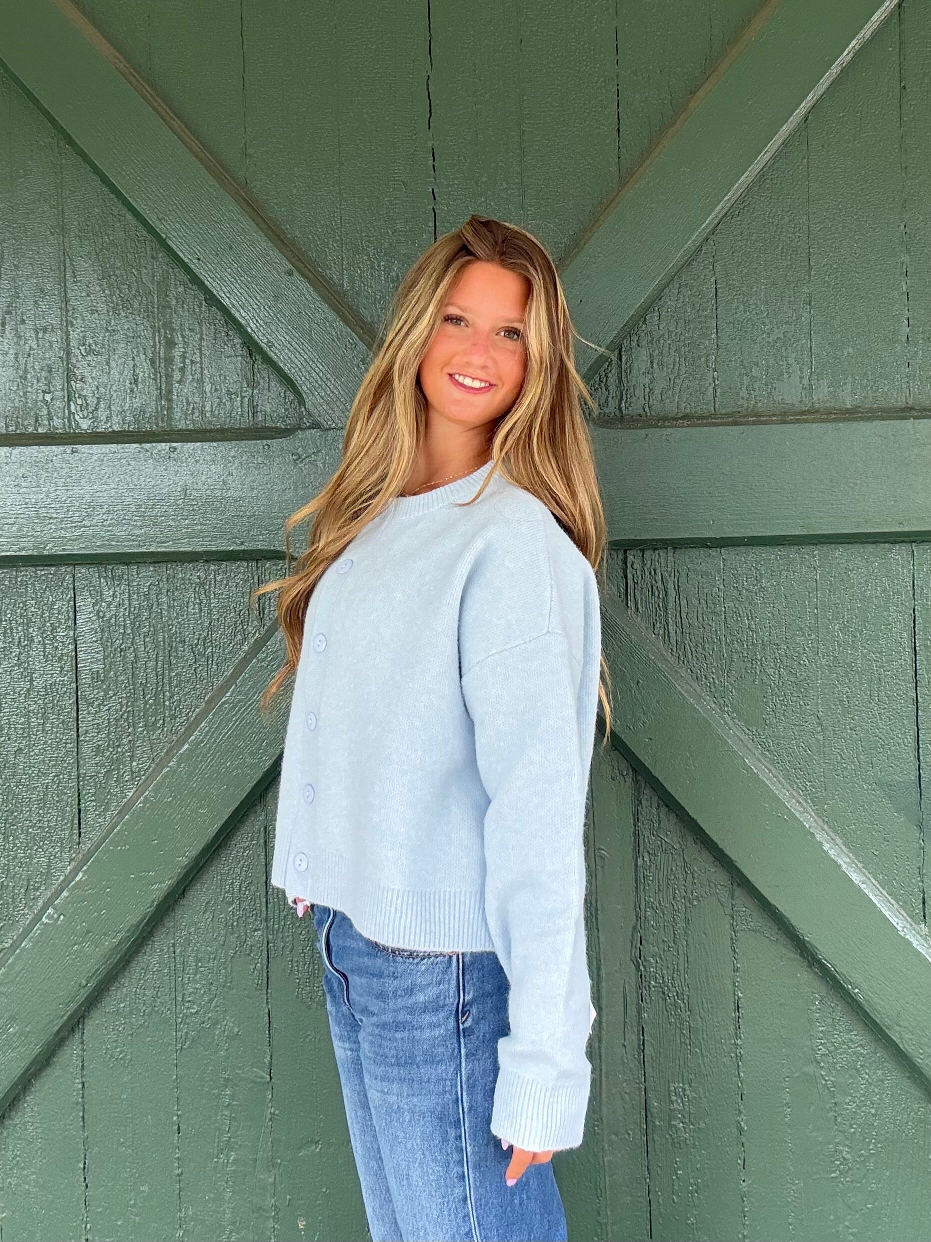 The Effortless Cardigan - Baby Blue