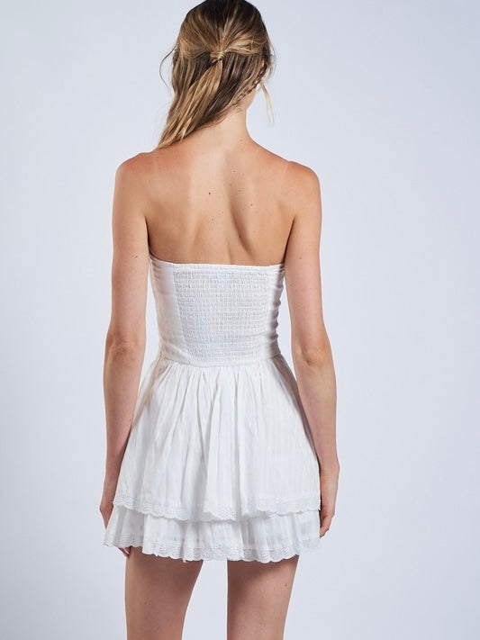 Georgia White Strapless Dress