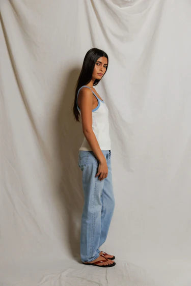 Perfect White Tee Cherry Cotton Ringer Tank