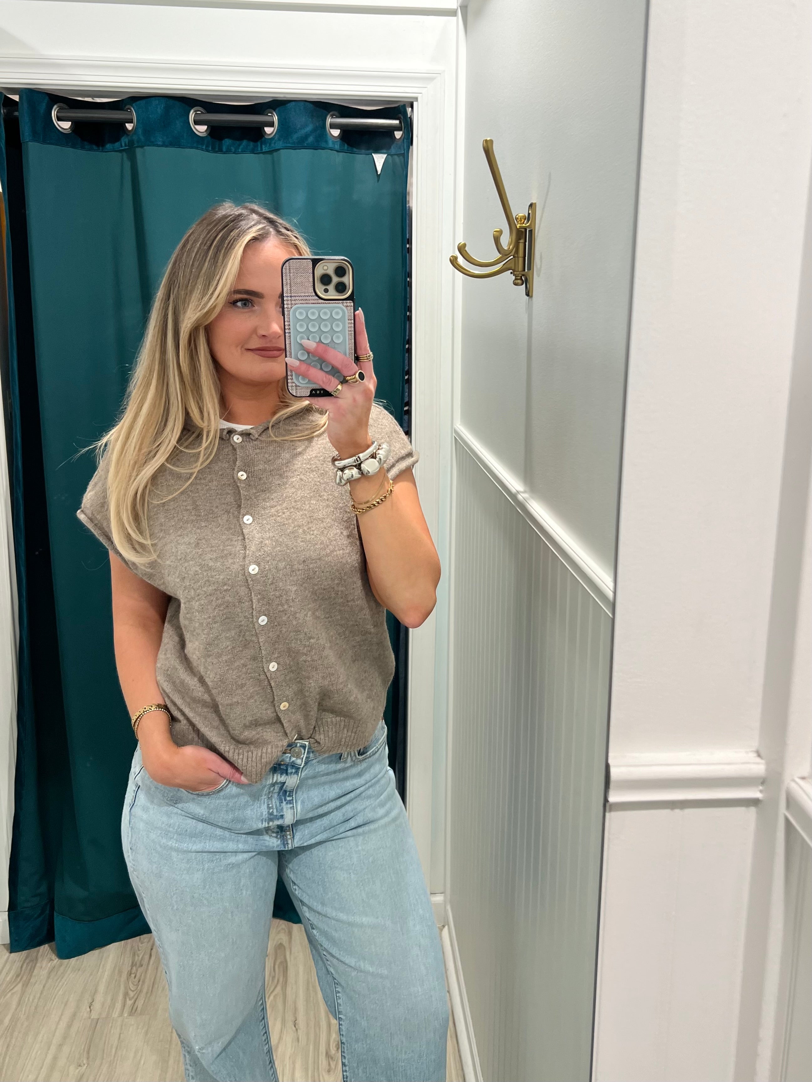 The Kelly Mocha It Girl Sleeveless Sweater