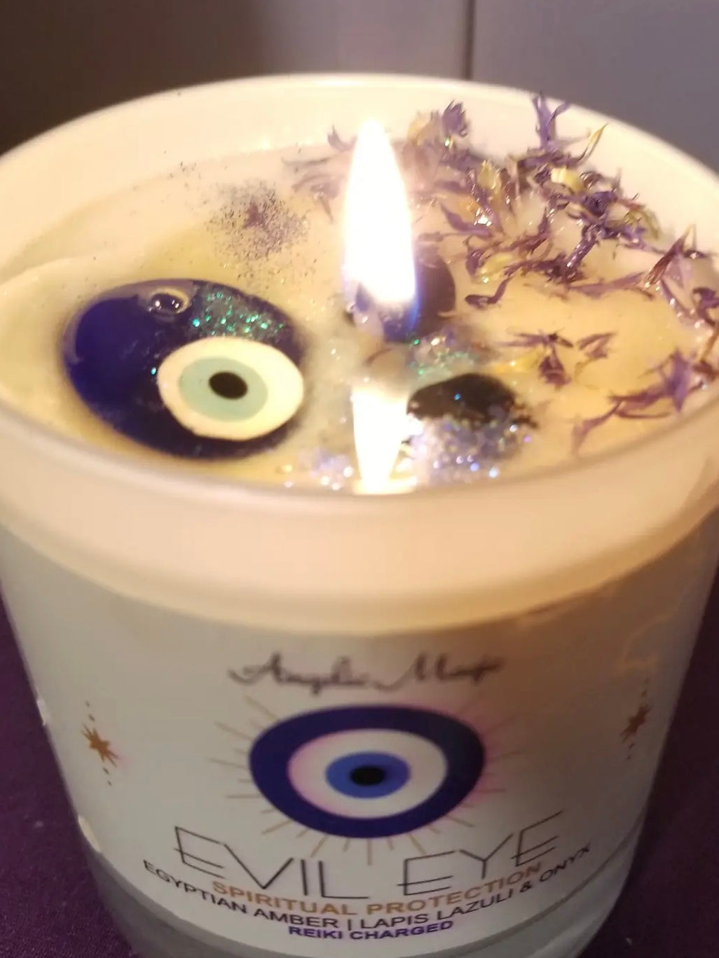 Evil Eye Soy Lapis Lazuli-Onyx Candle